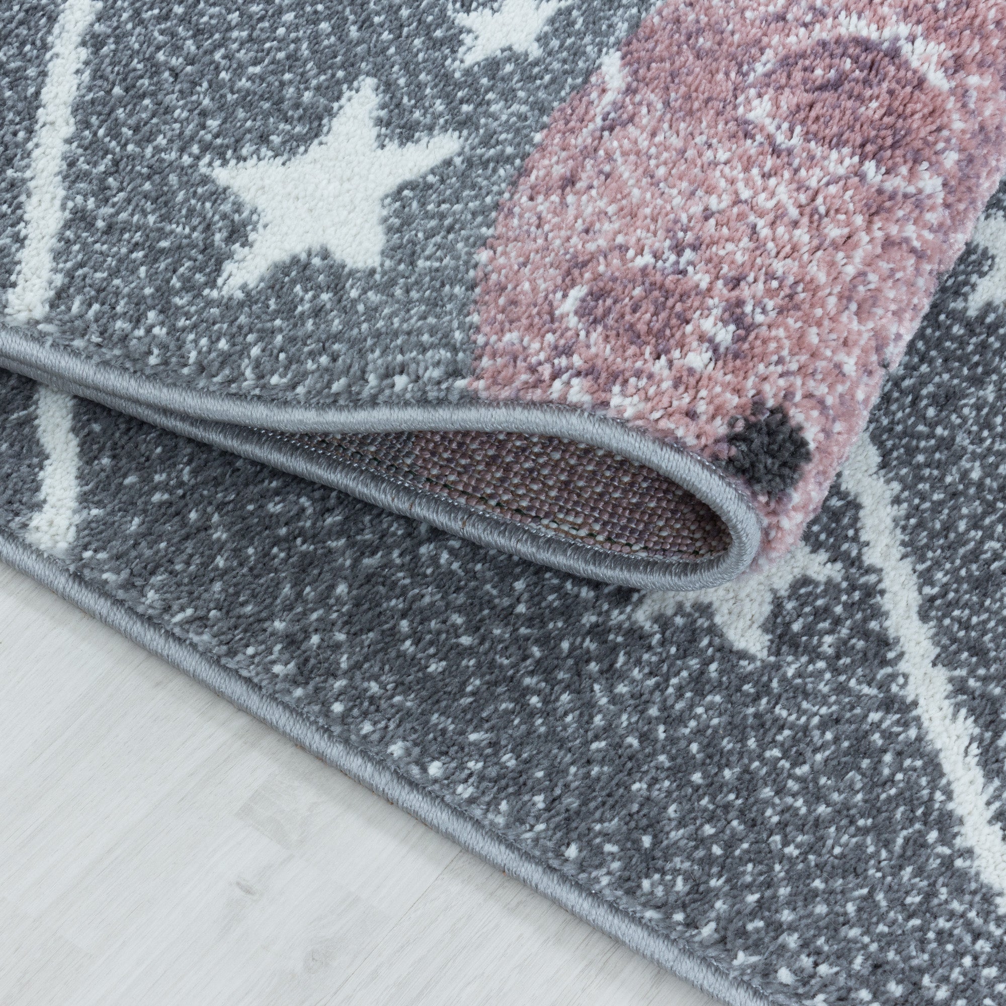 Children's Rug Planets Space Design Modern Easy Care Rug Children's Room