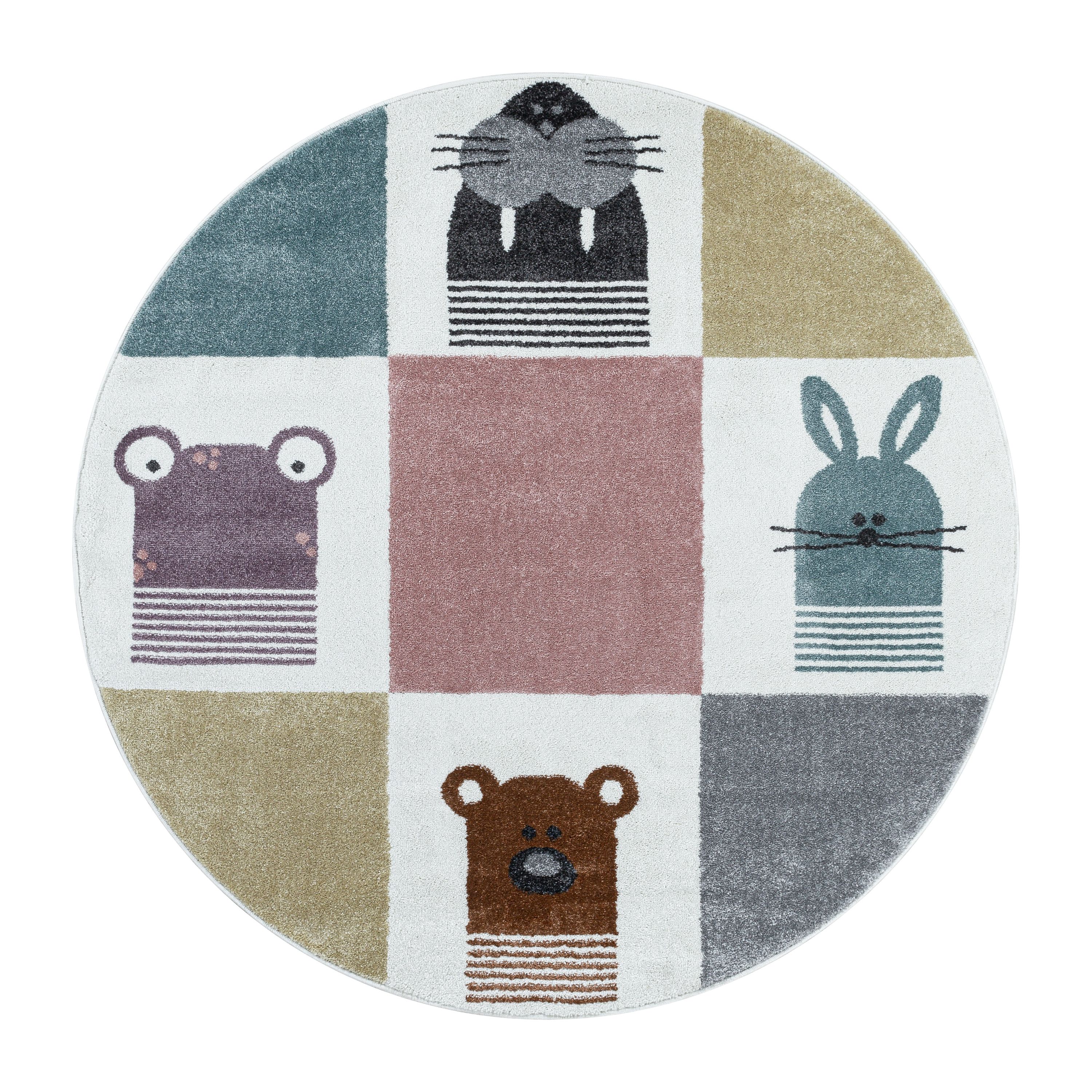 Tapis pour enfants motif animalier moderne à poils doux et facile d'entretien pour chambre d'enfant
