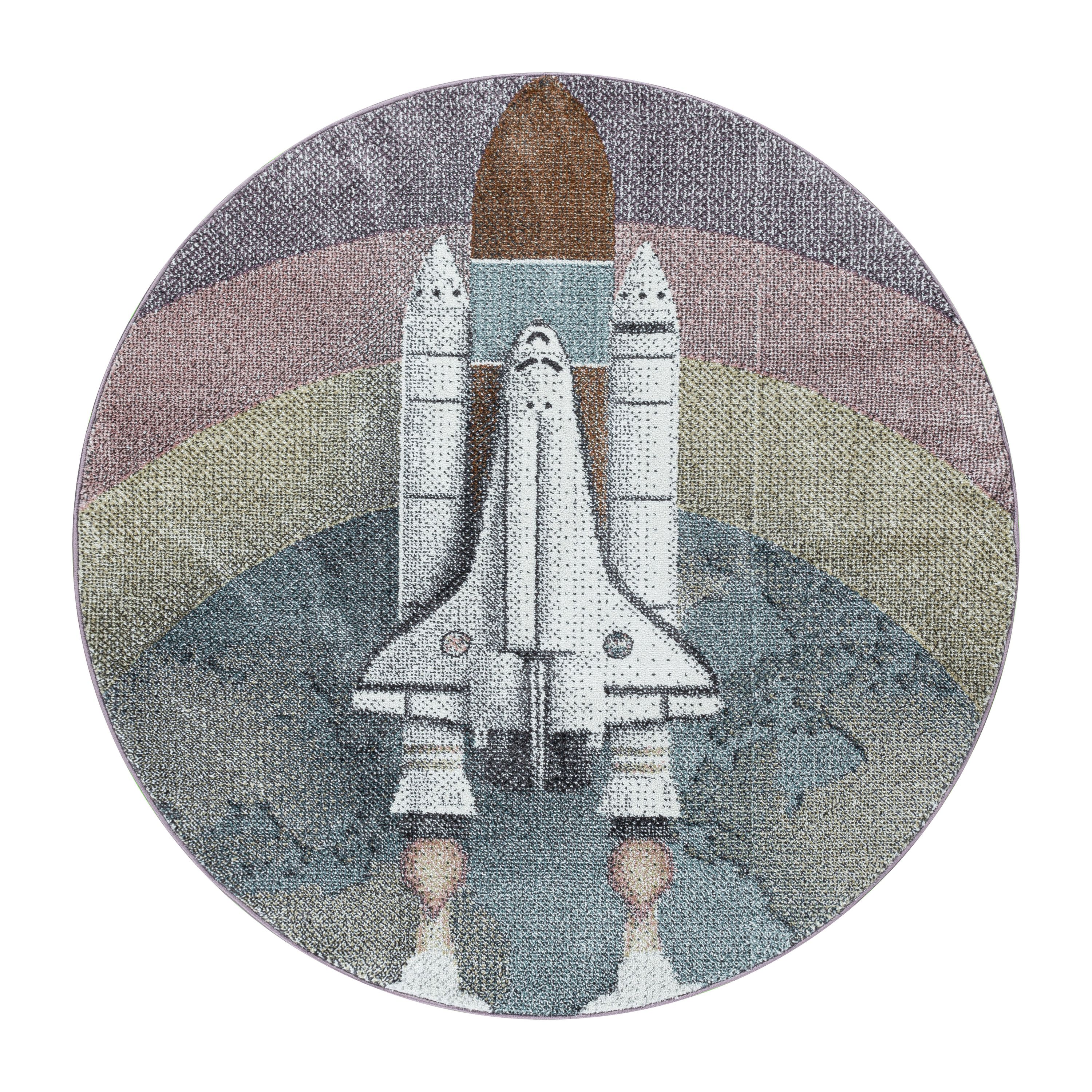 Tapis pour enfants Space Rocket Design Tapis moderne facile d'entretien Chambre d'enfant