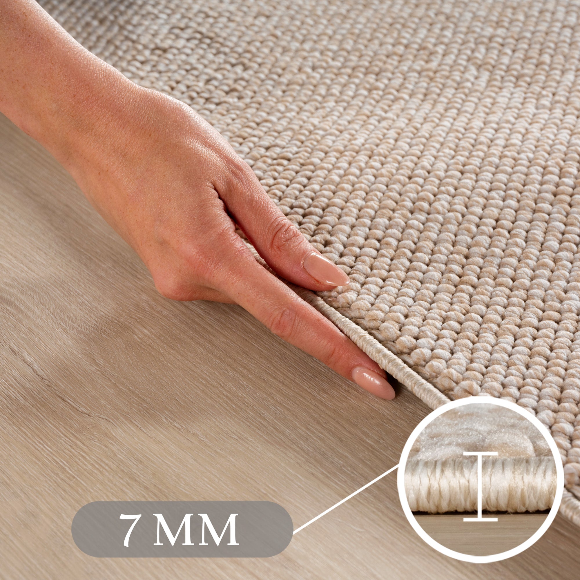 Carpettex Carpet Plain Bouclé Scandinavian Style Modern Easy Care Living Room