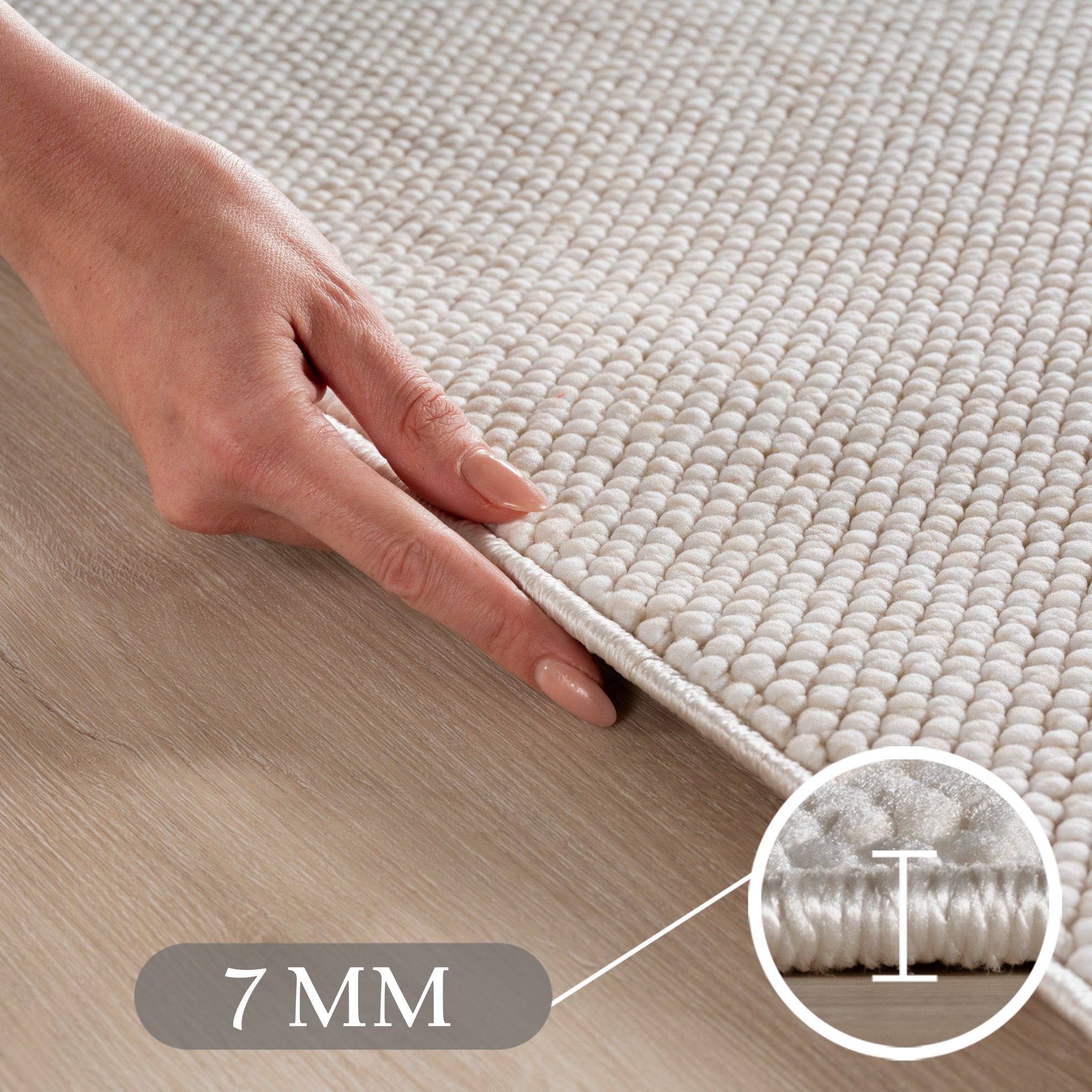 Carpettex Carpet Plain Bouclé Scandinavian Style Modern Easy Care Living Room
