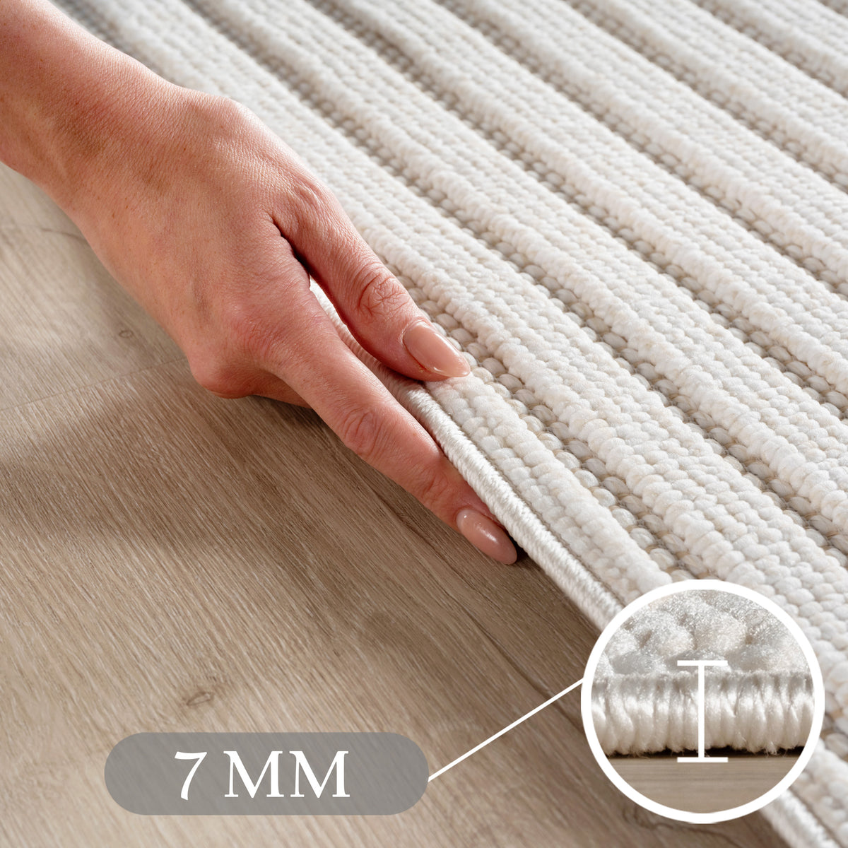 Carpettex Teppich Einfarbig Schlingenflor Skandi Stil Pflegeleicht Wohnzimmer