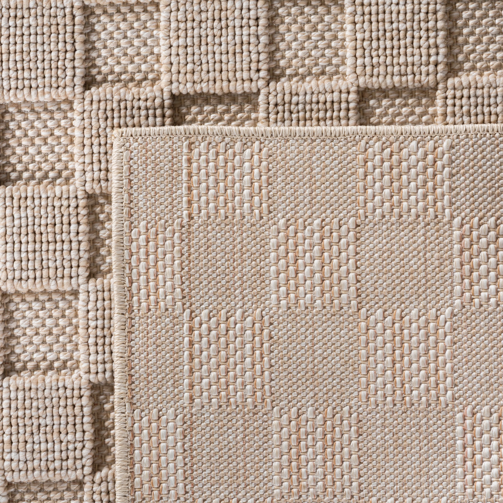 Carpettex rug, solid color, bouclé checkered style, easy care, living room, dining room