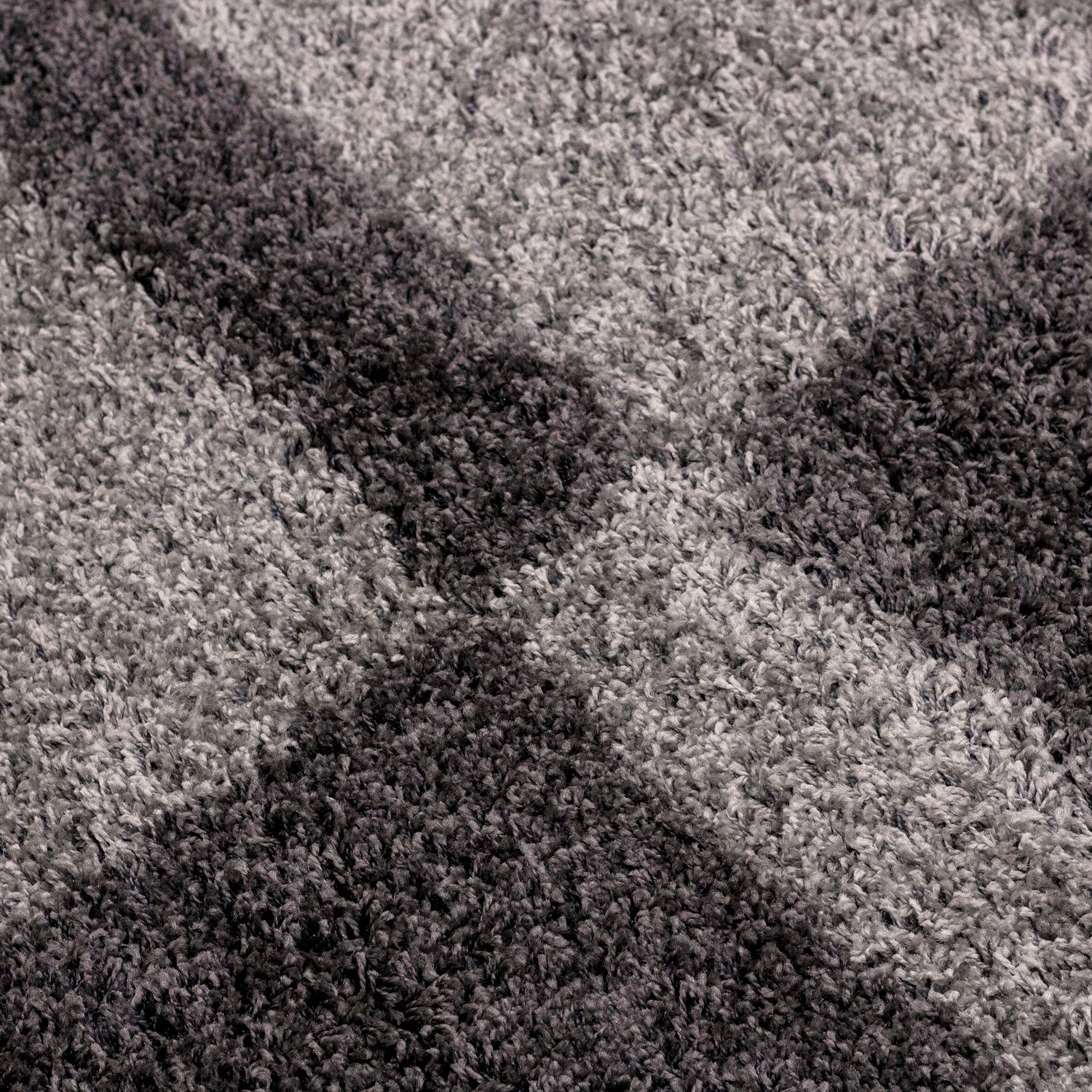 Designer Shaggy Teppich Modern Kariert Design Hochflor Teppich Wohnzimmer