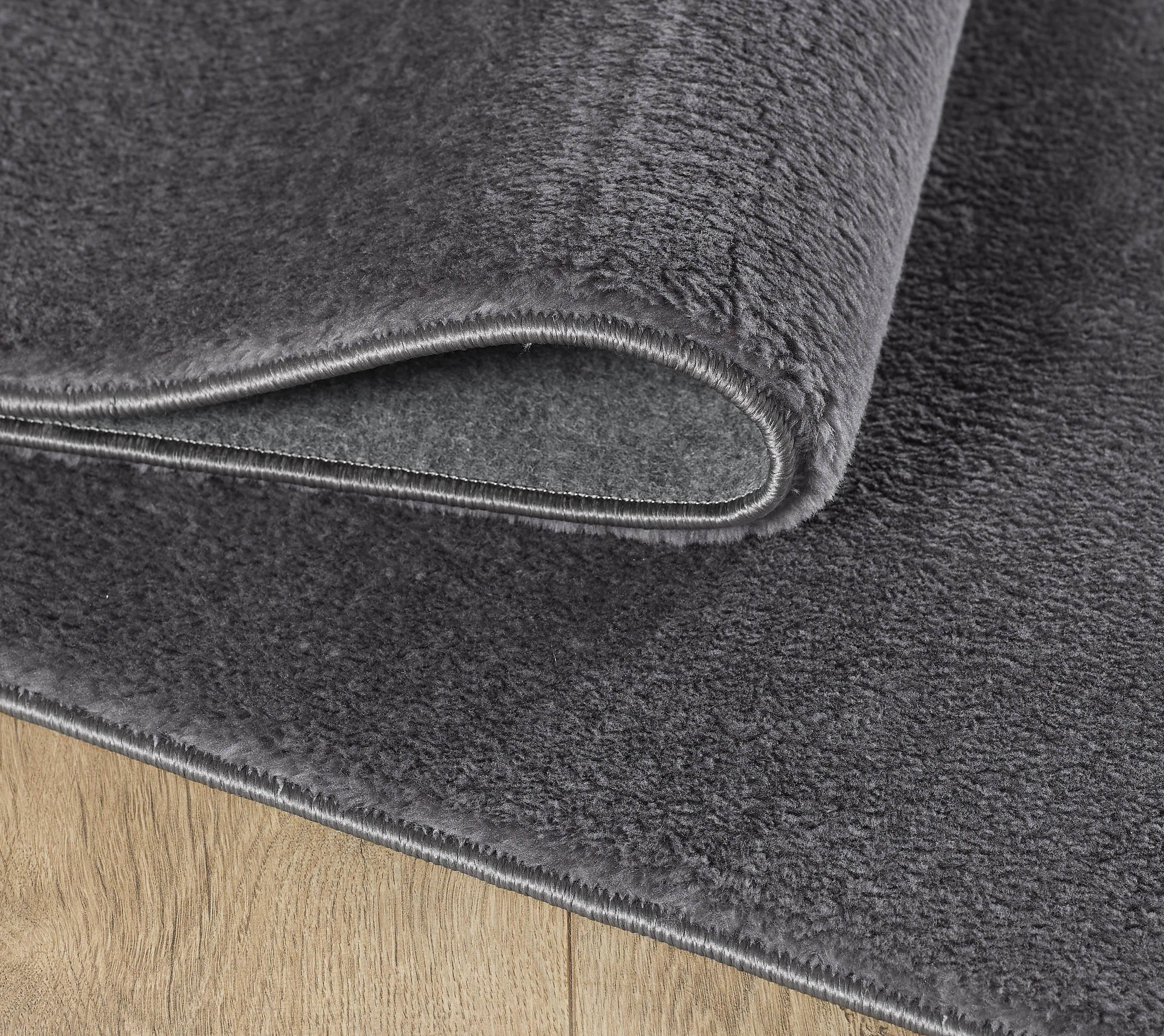 Waschbarer Hochflor Teppich Wohnzimmer Einfarbig Kunstfell Plüsch Super Weich