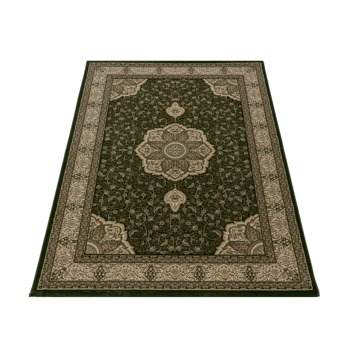 Carpettex Orientteppich Grün Kurzflor Vintage Pflegeleicht