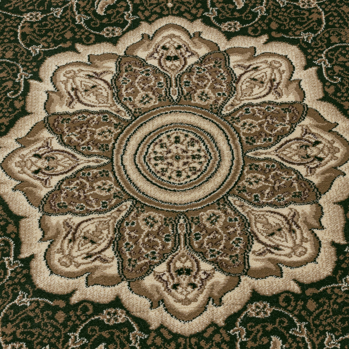 Carpettex Orientteppich Grün Kurzflor Vintage Pflegeleicht