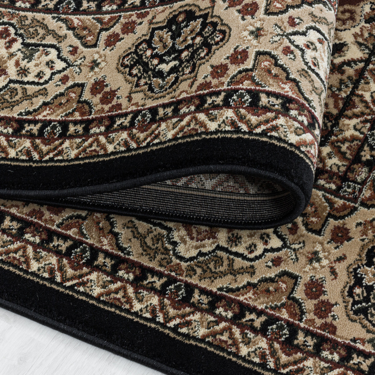 Carpettex Orientteppich Schwarz Kurzflor Vintage Pflegeleicht