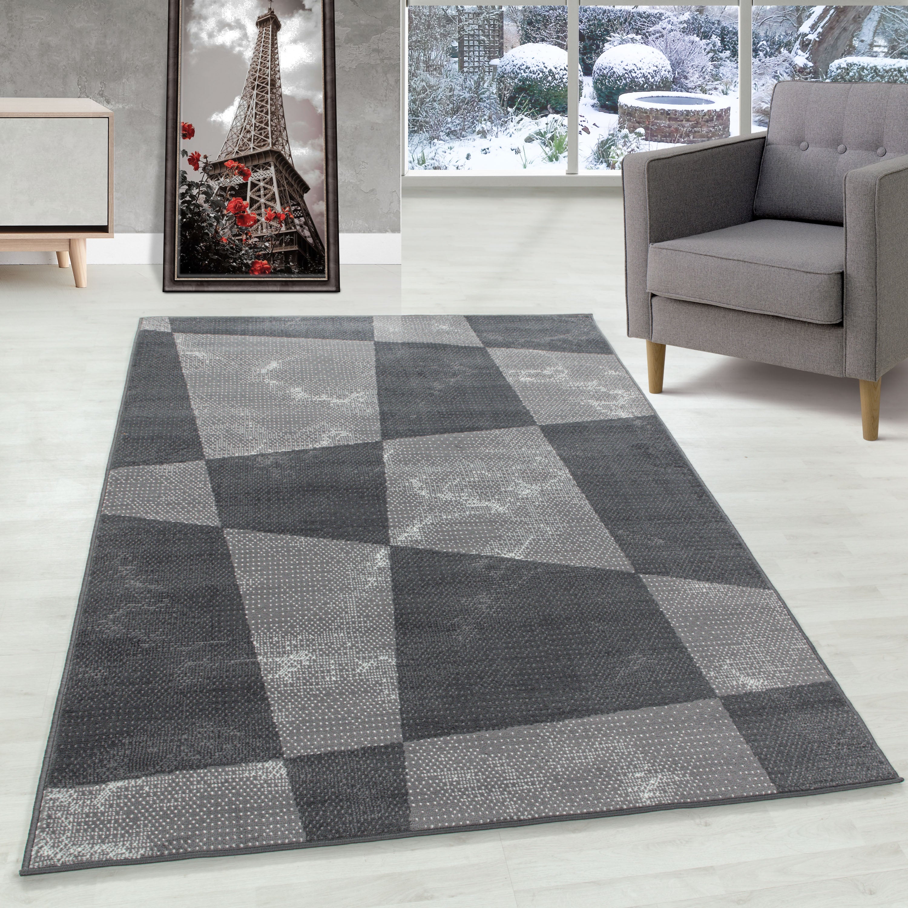 Tapis modernes à poils courts, Design géométrique, tapis à poils doux pour salon