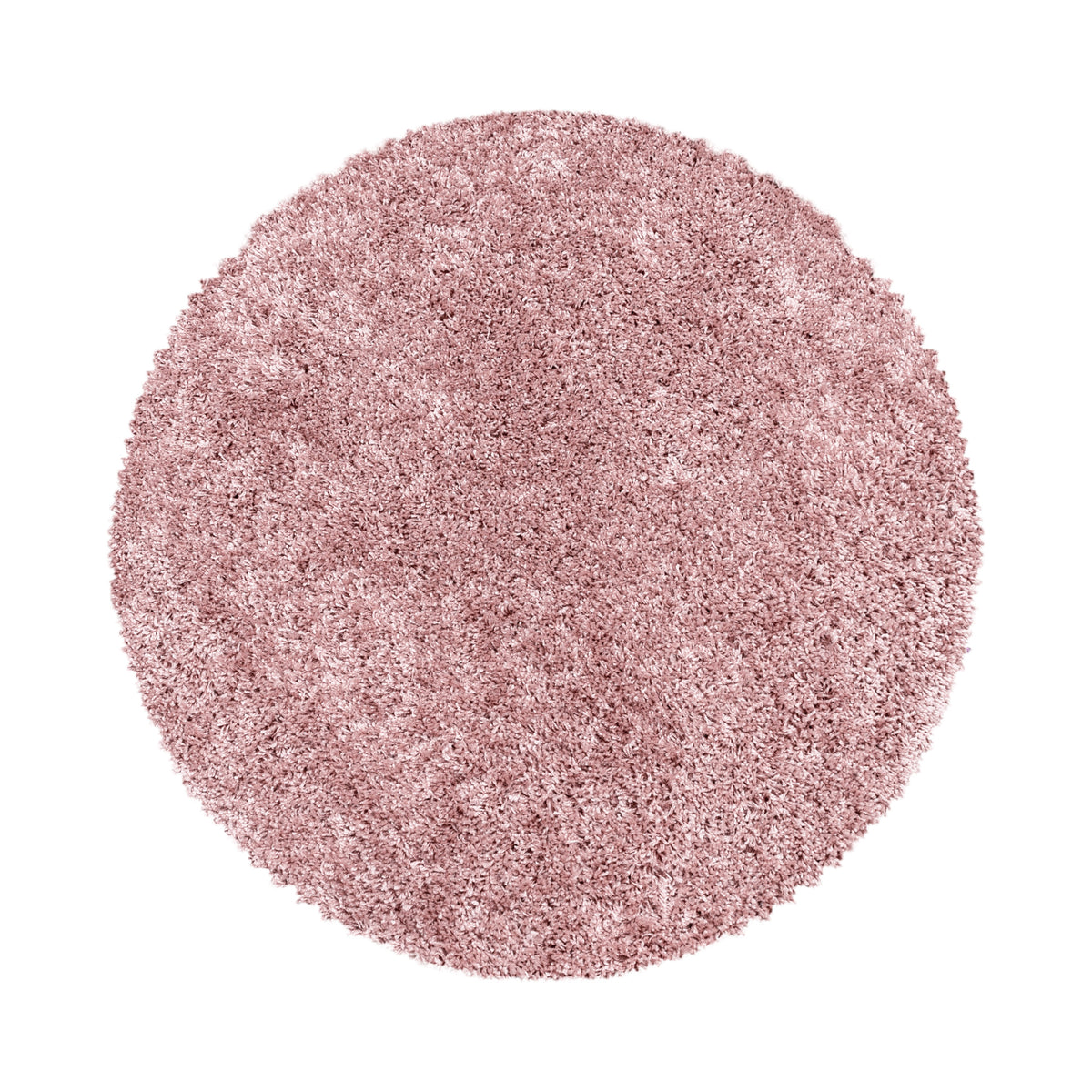 Runder Teppich Wohnzimmer Hochflor Einfarbiges Design Shaggy Modern Flauschig