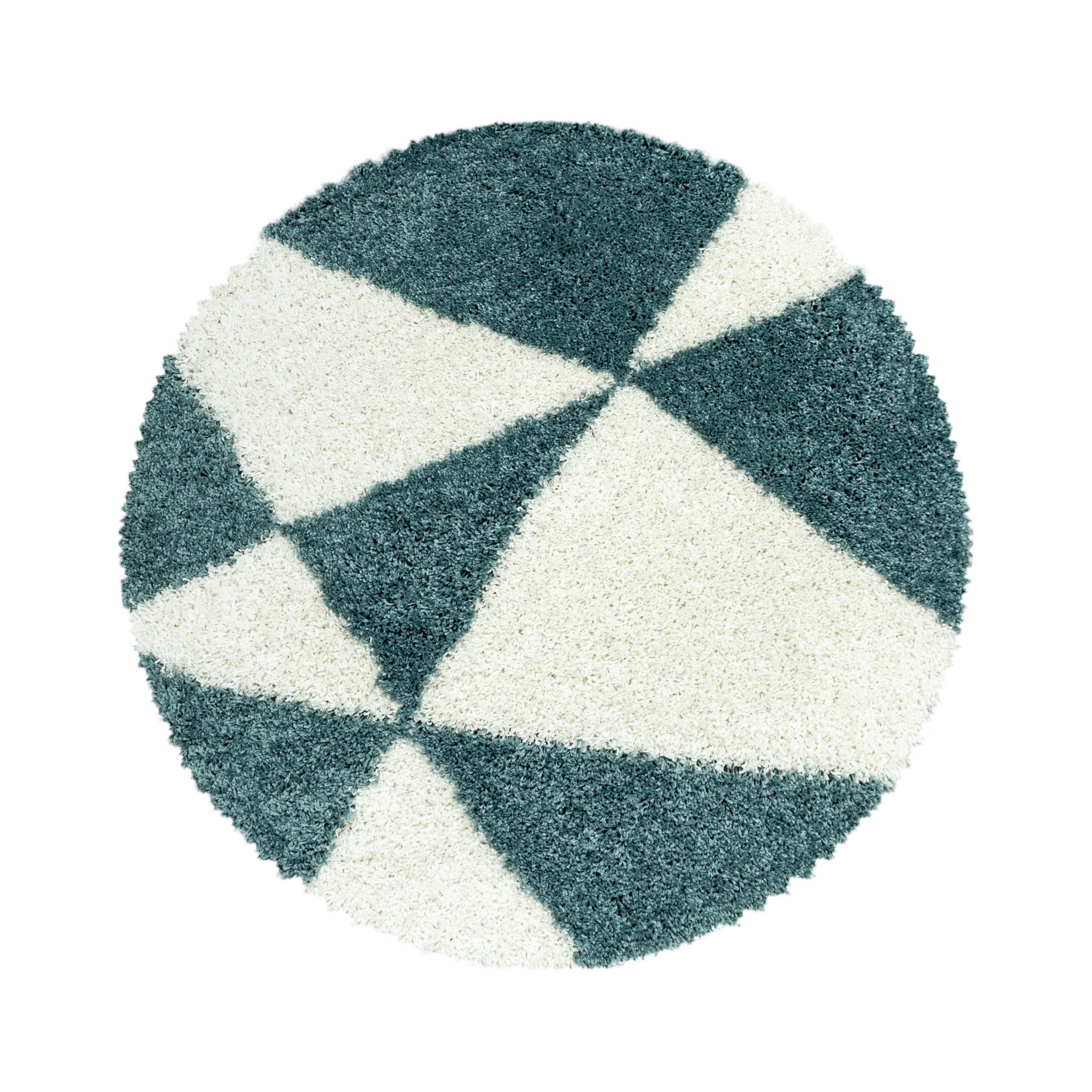 Tapis rond à poils longs, design méandre, moelleux, à poils longs, pour salon