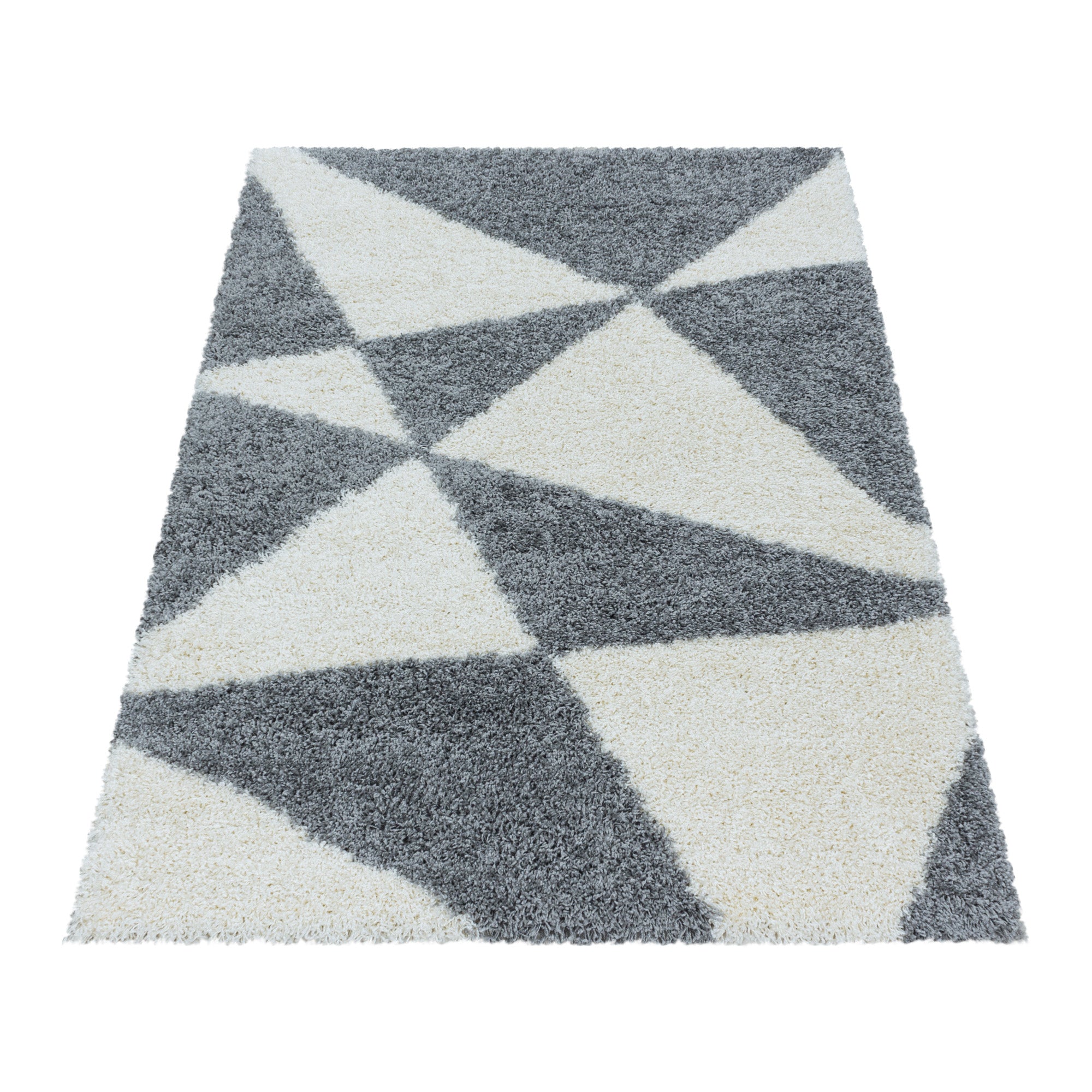 Deep pile rug, long pile meander design, fluffy shaggy rug for living room