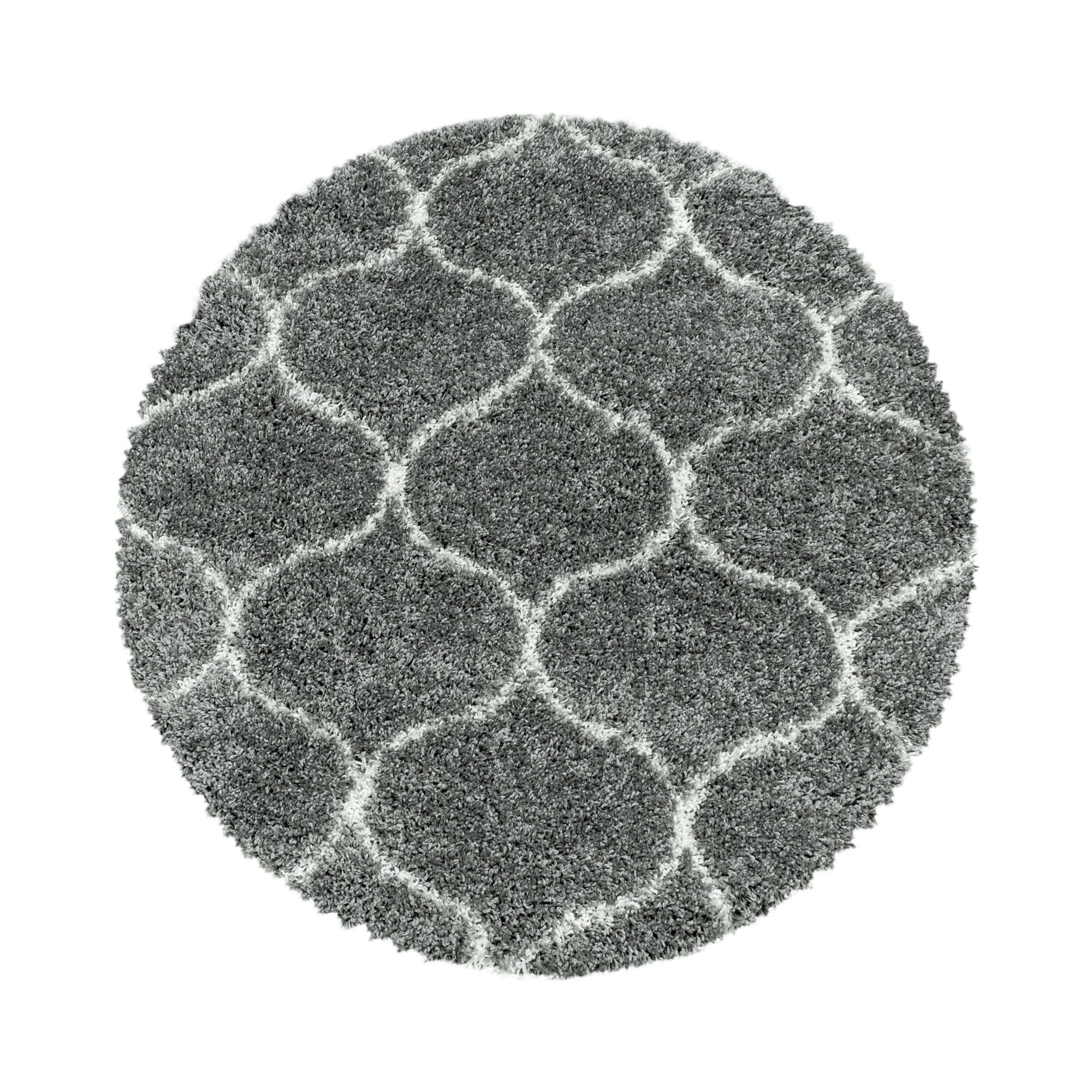 Runder Teppich Wohnzimmer Hochflor Shaggy Skandinavisch Design flauschig weich