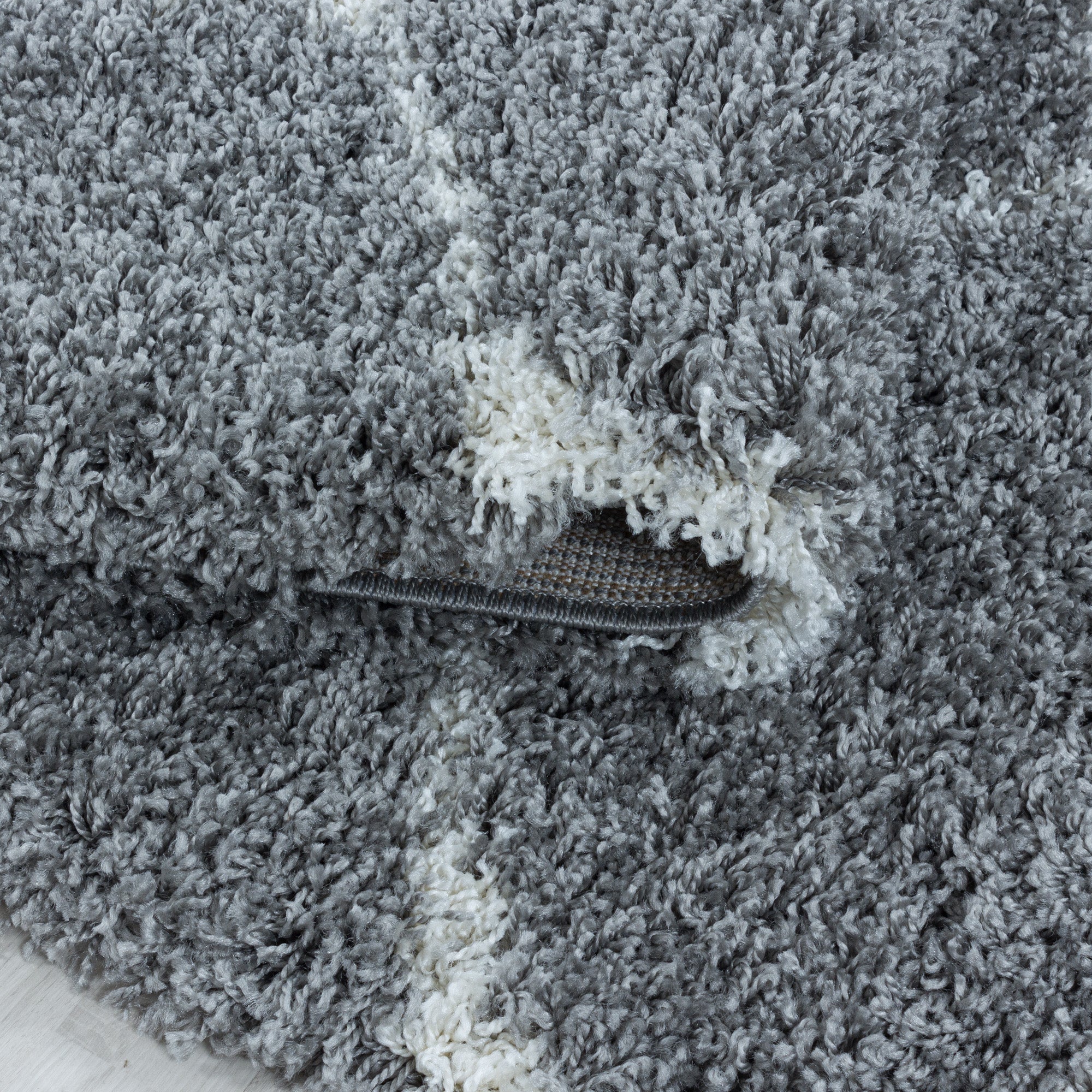 Runder Teppich Wohnzimmer Hochflor Shaggy Skandinavisch Design flauschig weich