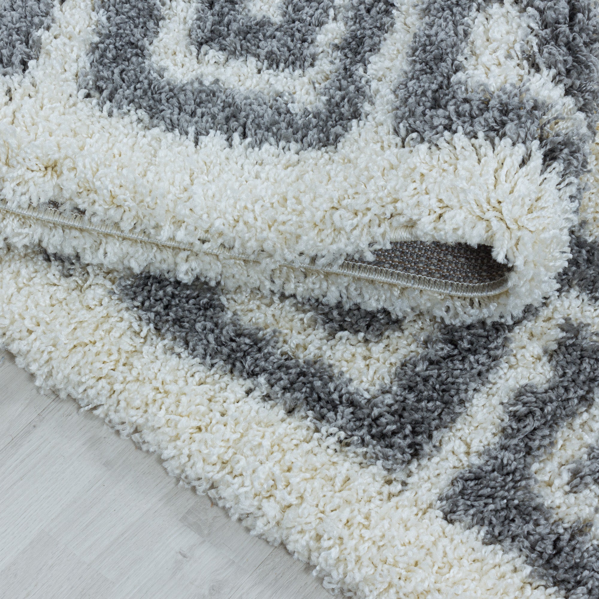 Hochflor Teppich Wohnzimmer Mäander-Design Langflor Modern Shaggy Teppich Weich