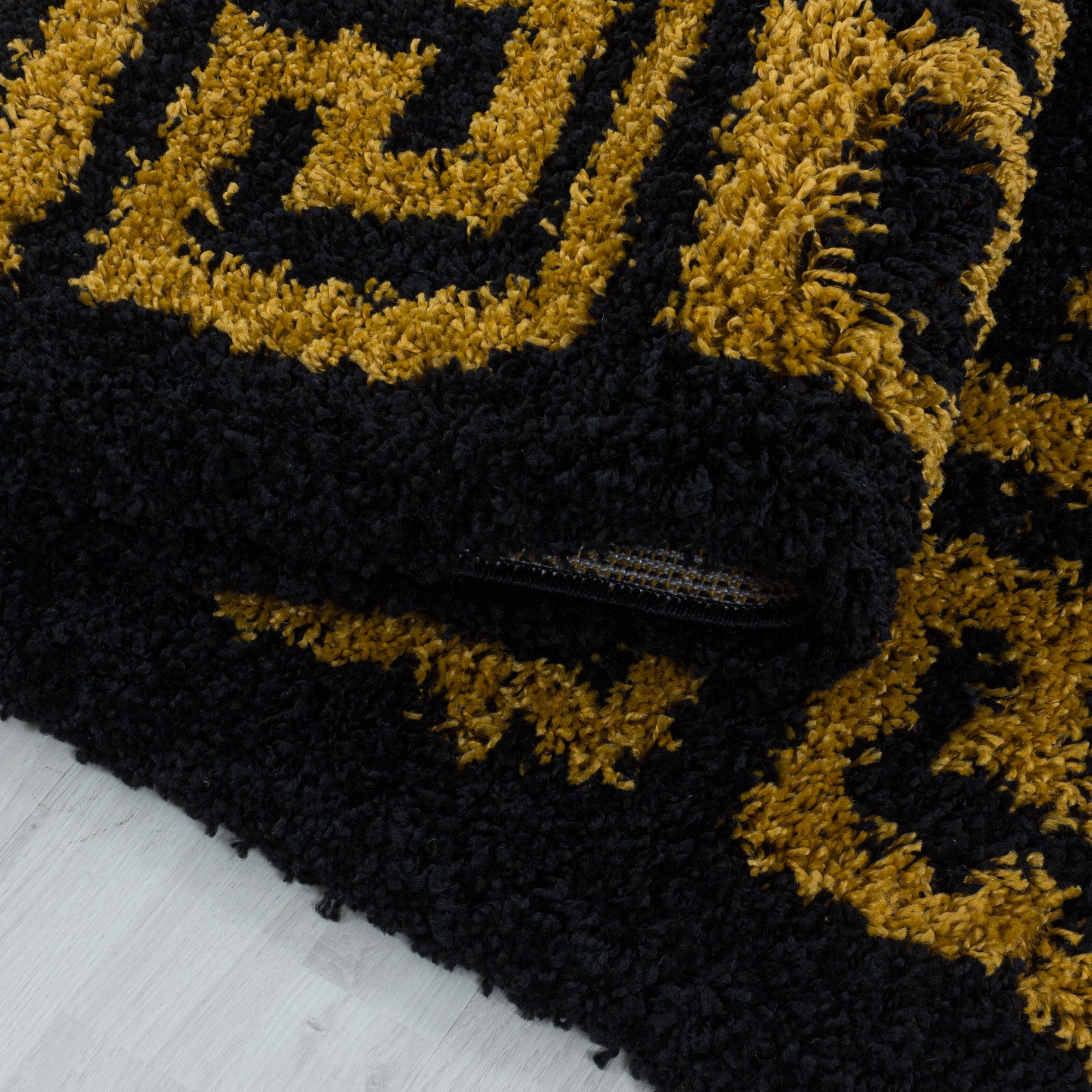 Hochflor Teppich Wohnzimmer Mäander-Design Langflor Modern Shaggy Teppich Weich
