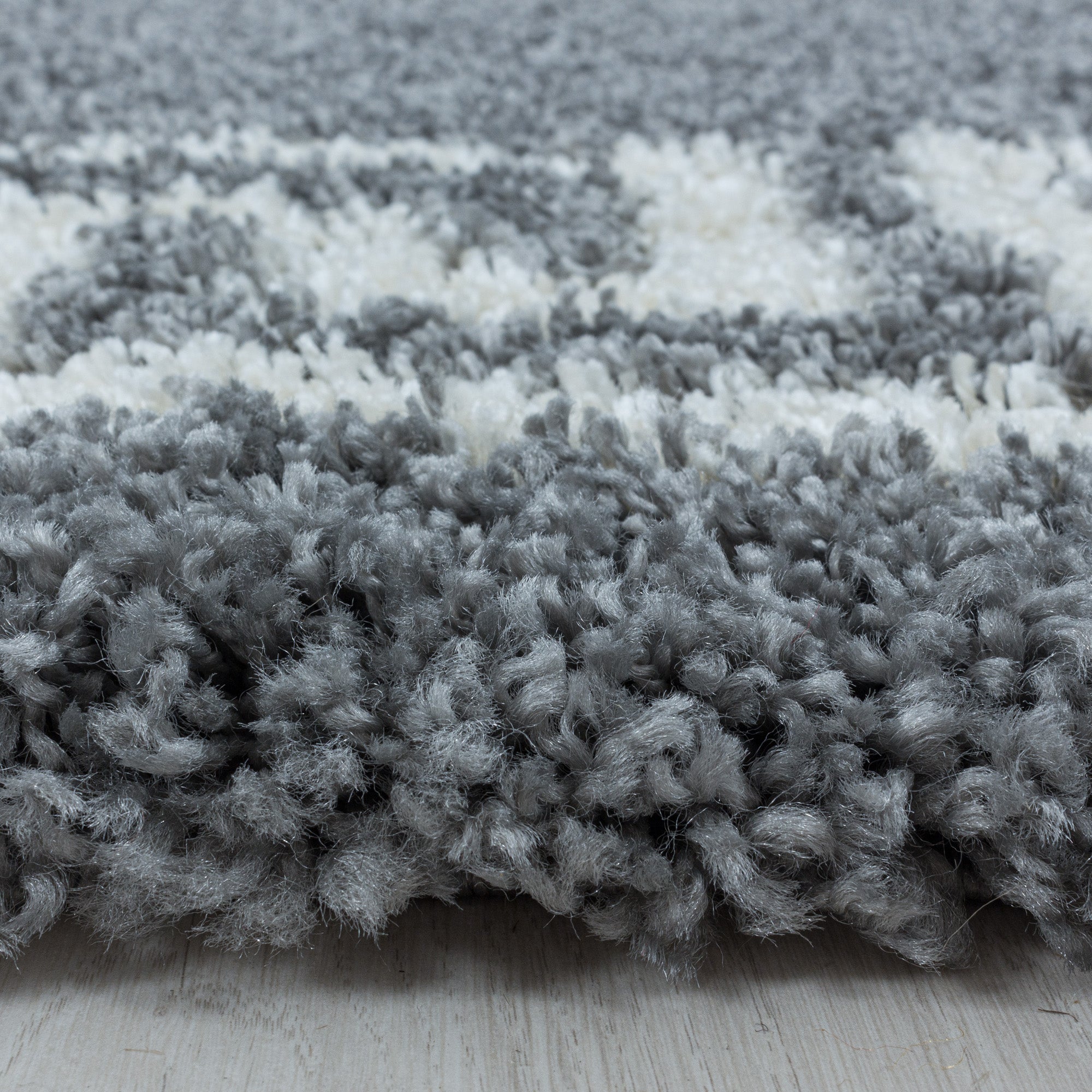 Tapis rond à poils longs, design méandre, moderne, à poils longs, pour salon