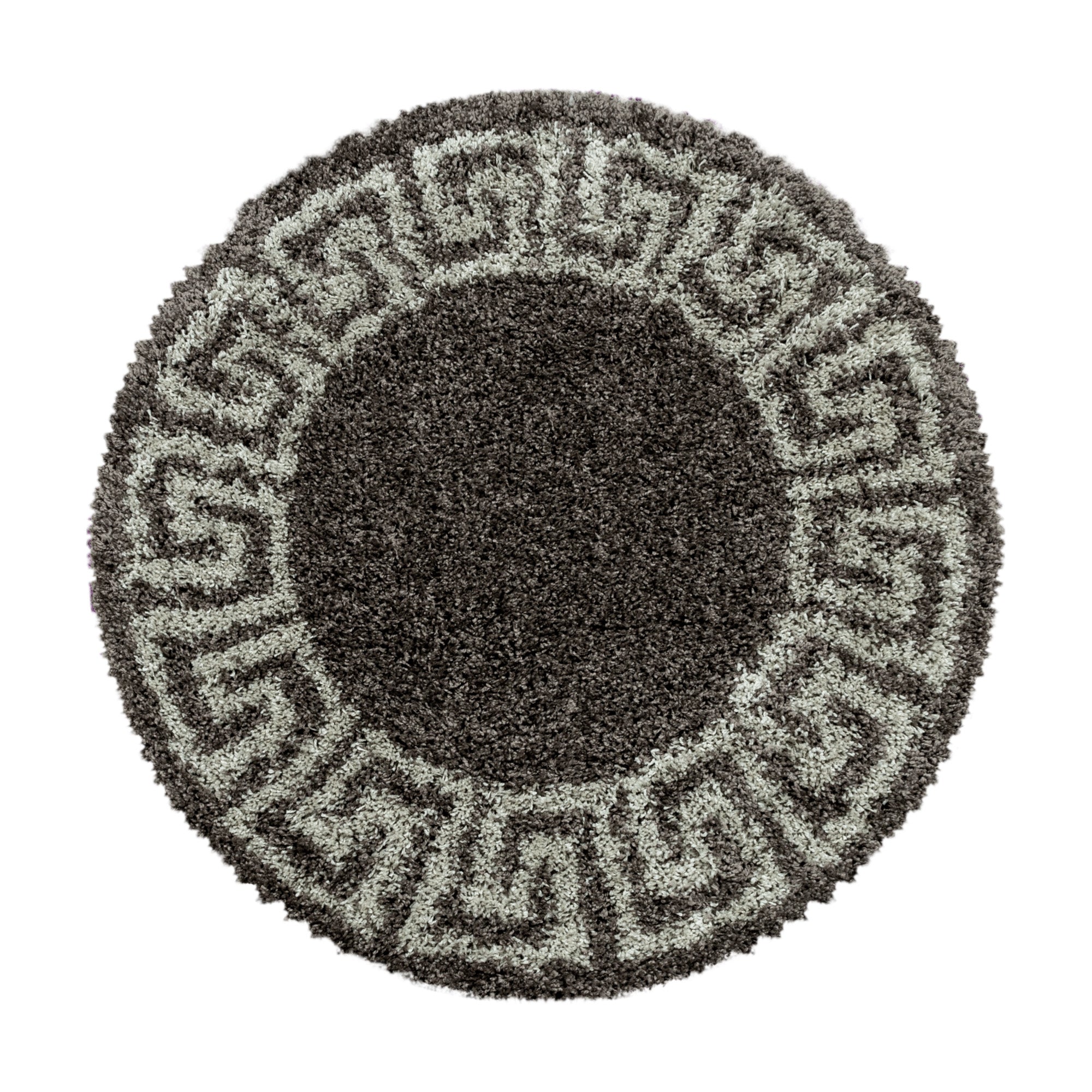 Hochflor Teppich Wohnzimmer Mäander-Design Langflor Modern Shaggy Teppich Weich