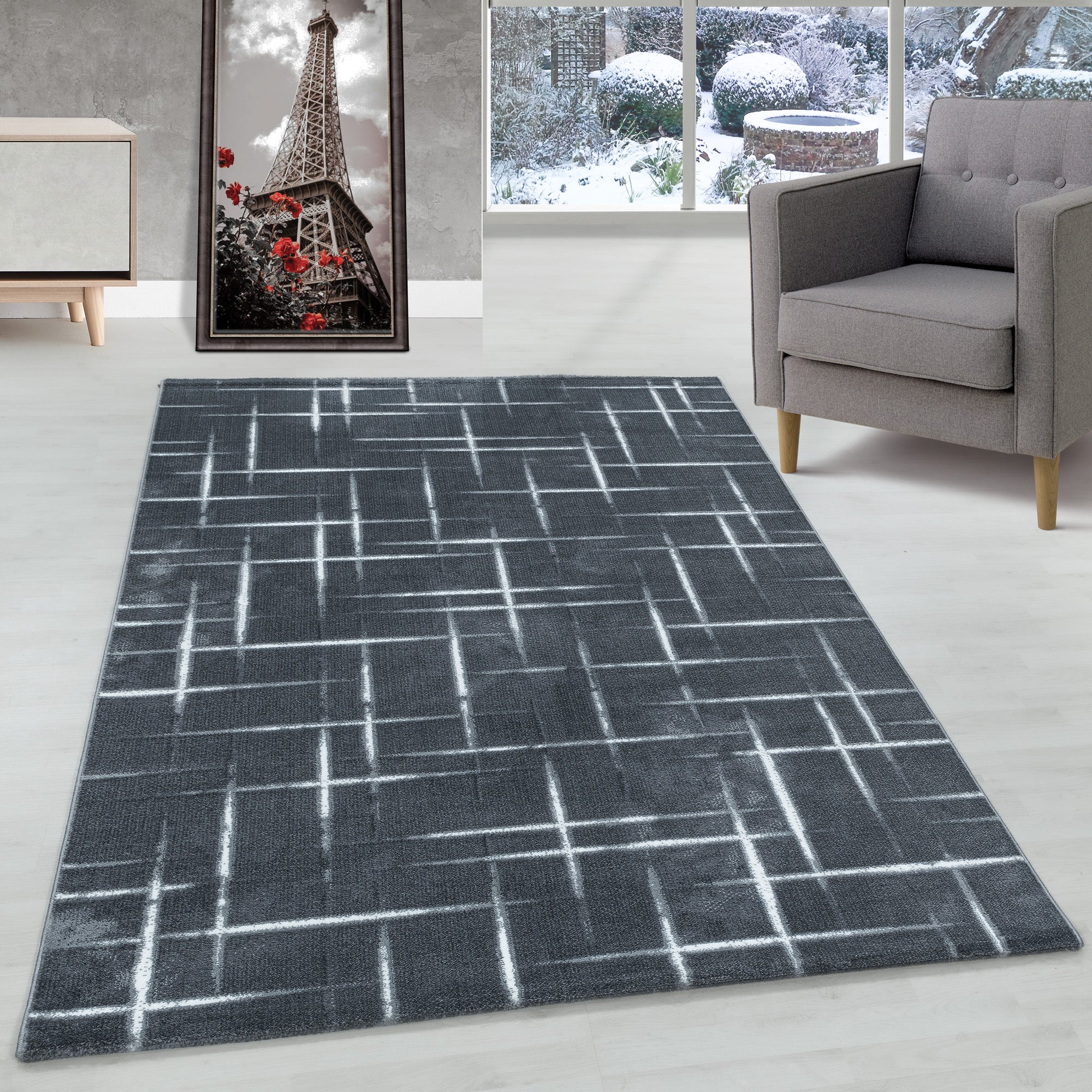 Modern Kurzflor Teppich Gestreift Design Teppich Modern Stil Teppich Wohnzimmer