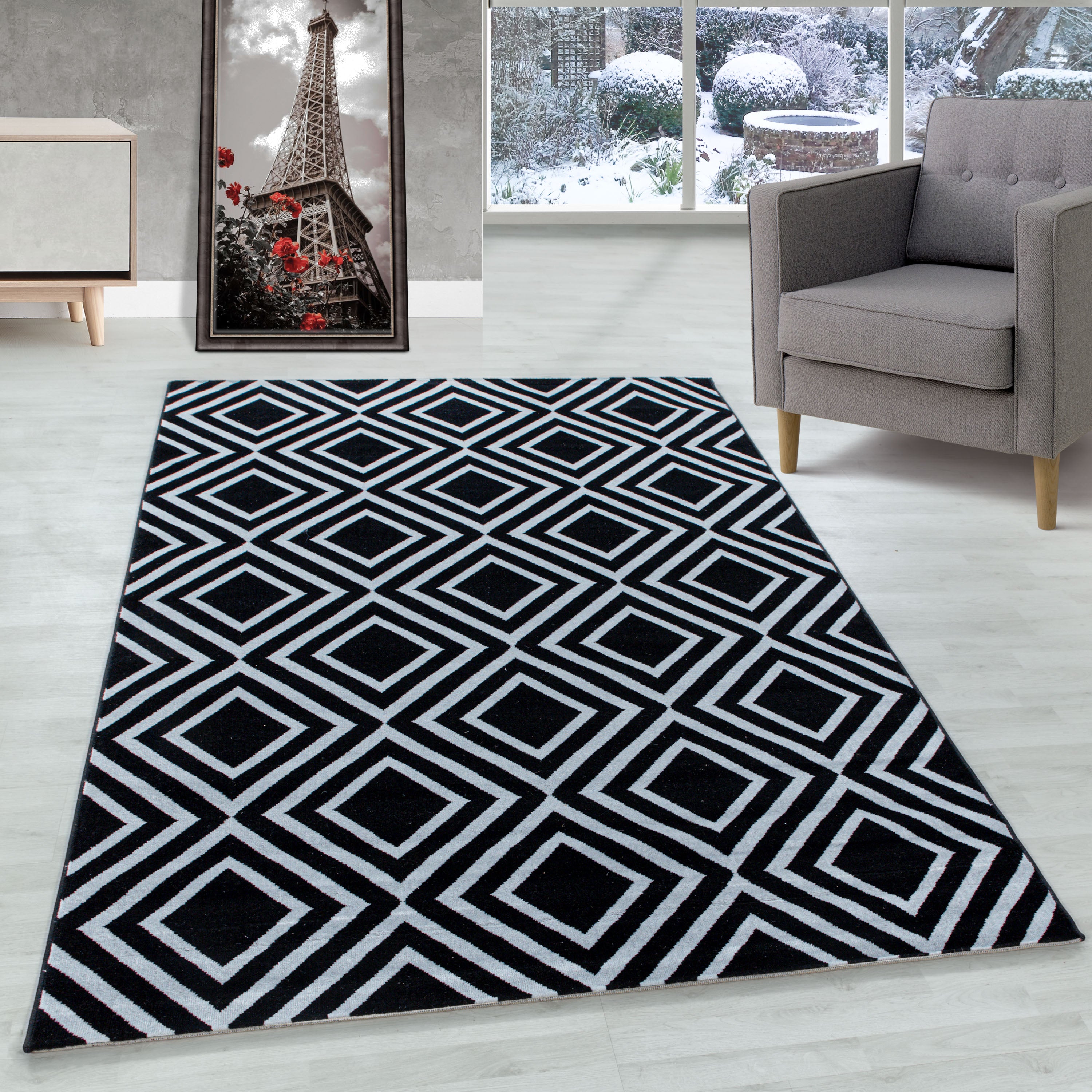 Modern short pile carpet geometric design carpet modern carpet living room