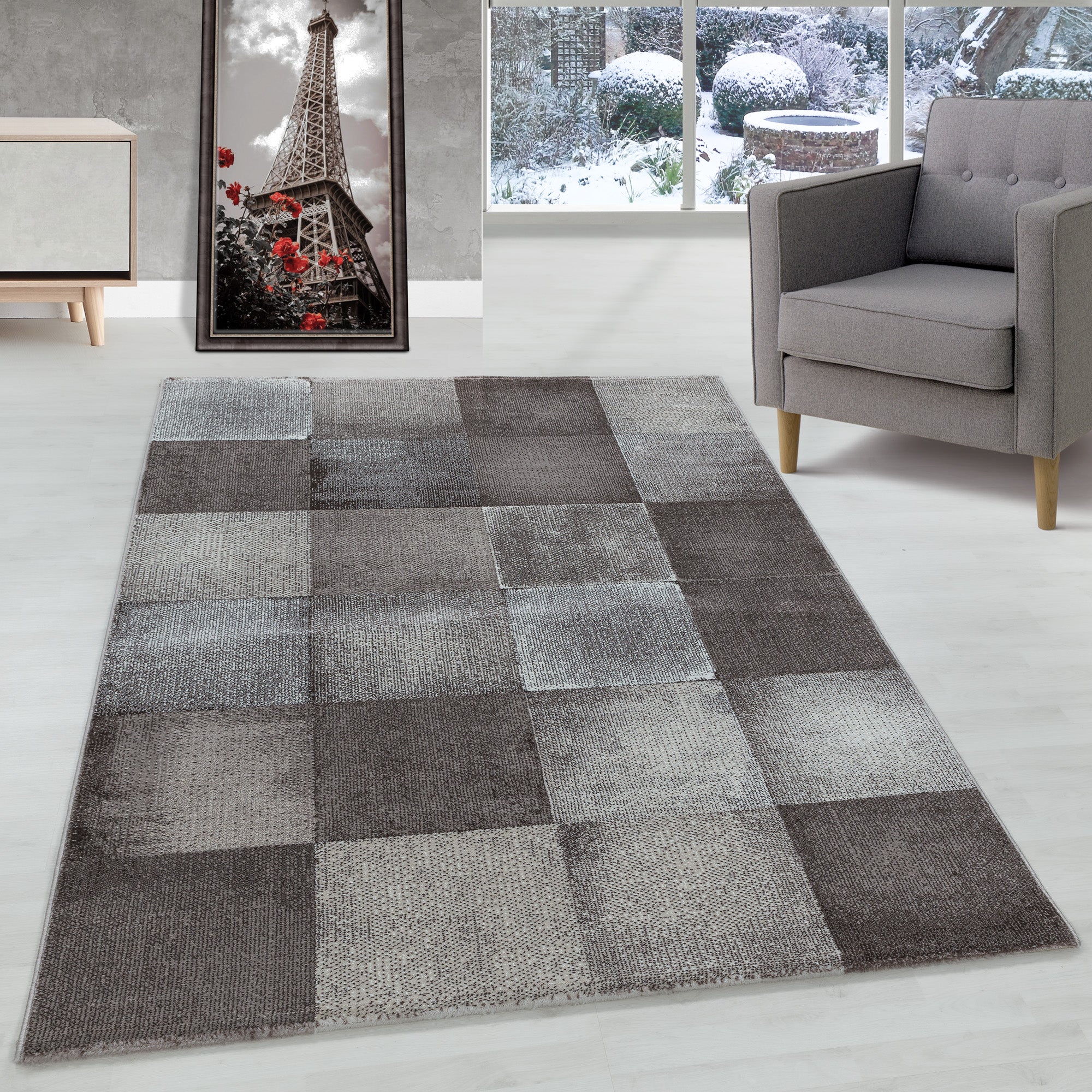Modern short pile rug wave design rug modern style rug living room