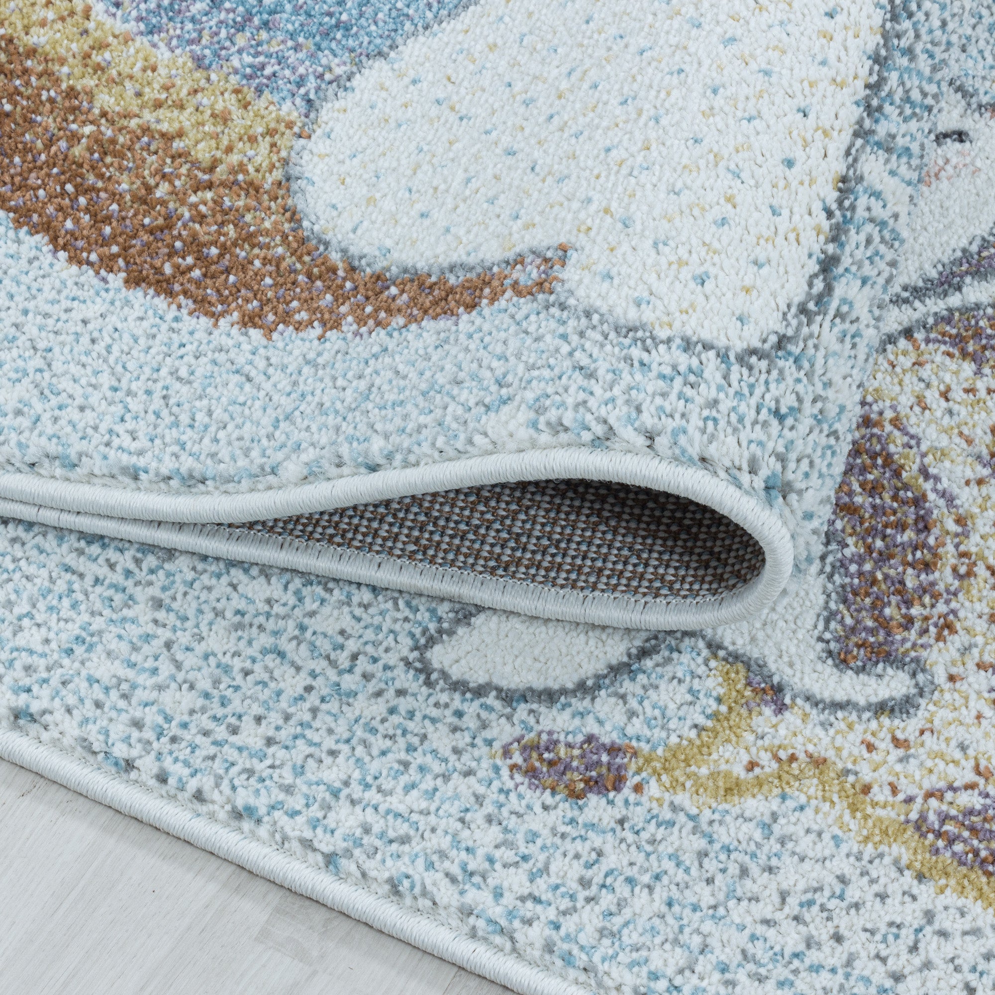 Tapis enfant motif girafe bleu tapis facile d'entretien chambre d'enfant