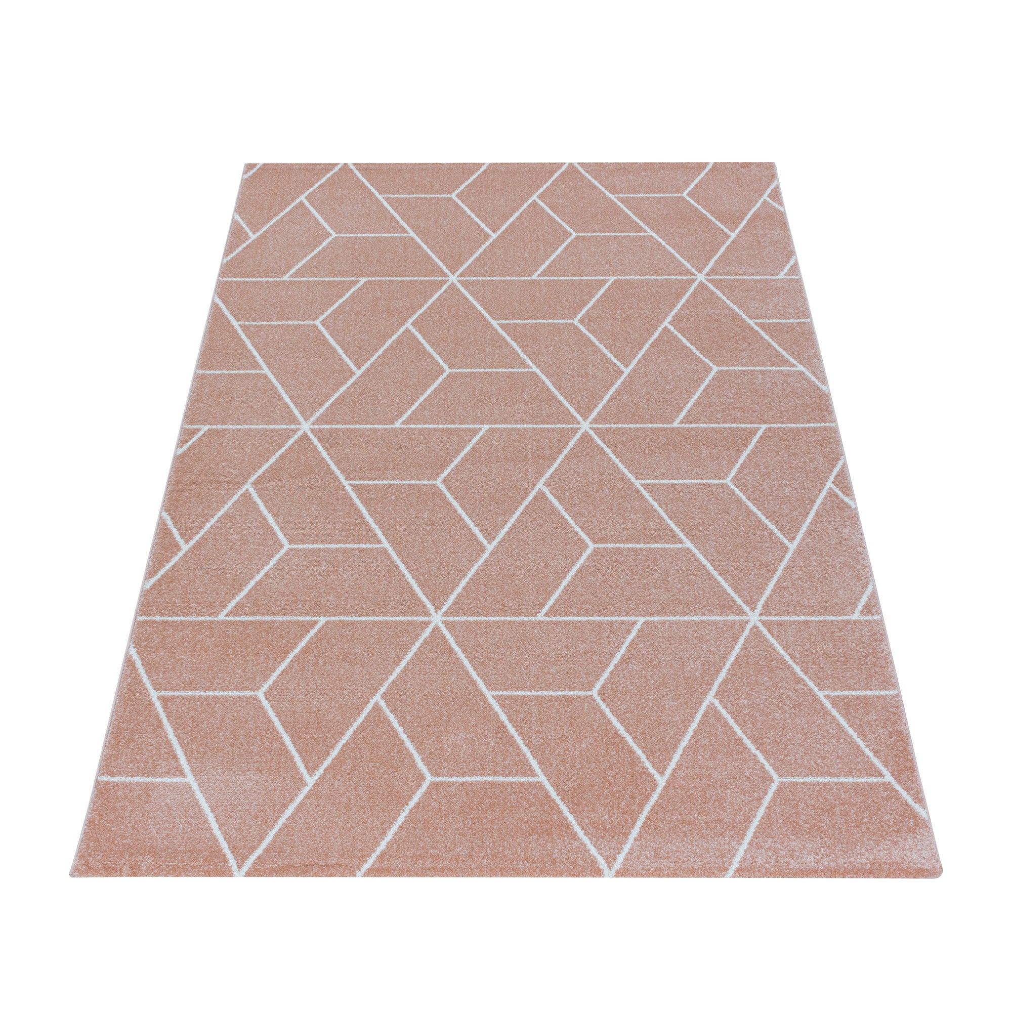 Tapis design à poils courts, design géométrique, facile d'entretien, pour salon