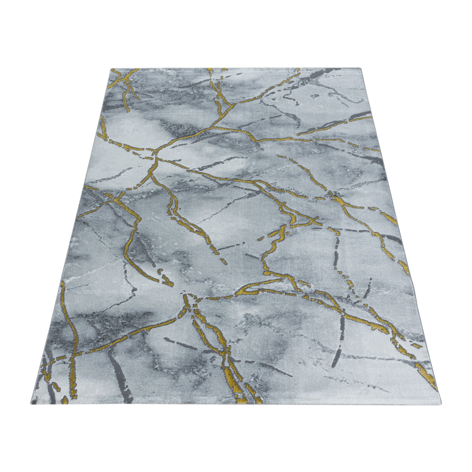 Tapis salon tapis design scandinave aspect marbre avec fibres brillantes