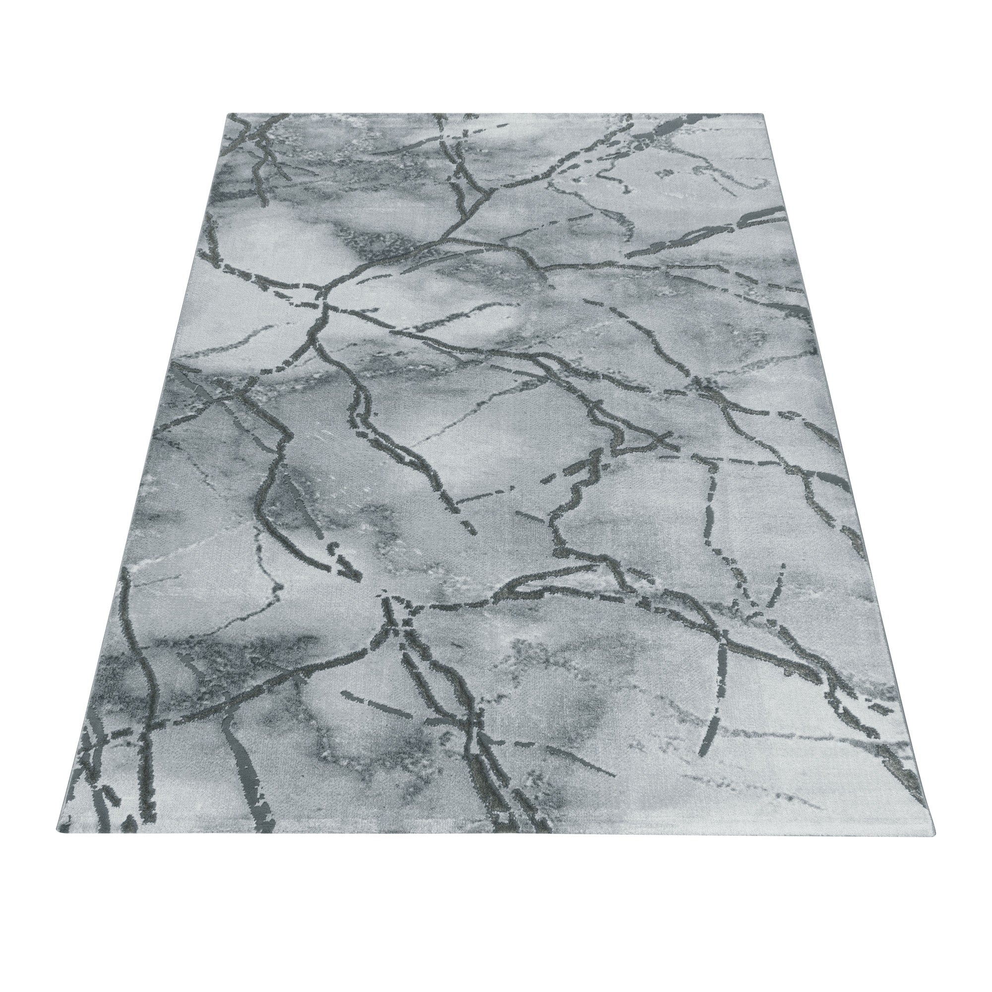 Tapis salon tapis design scandinave aspect marbre avec fibres brillantes
