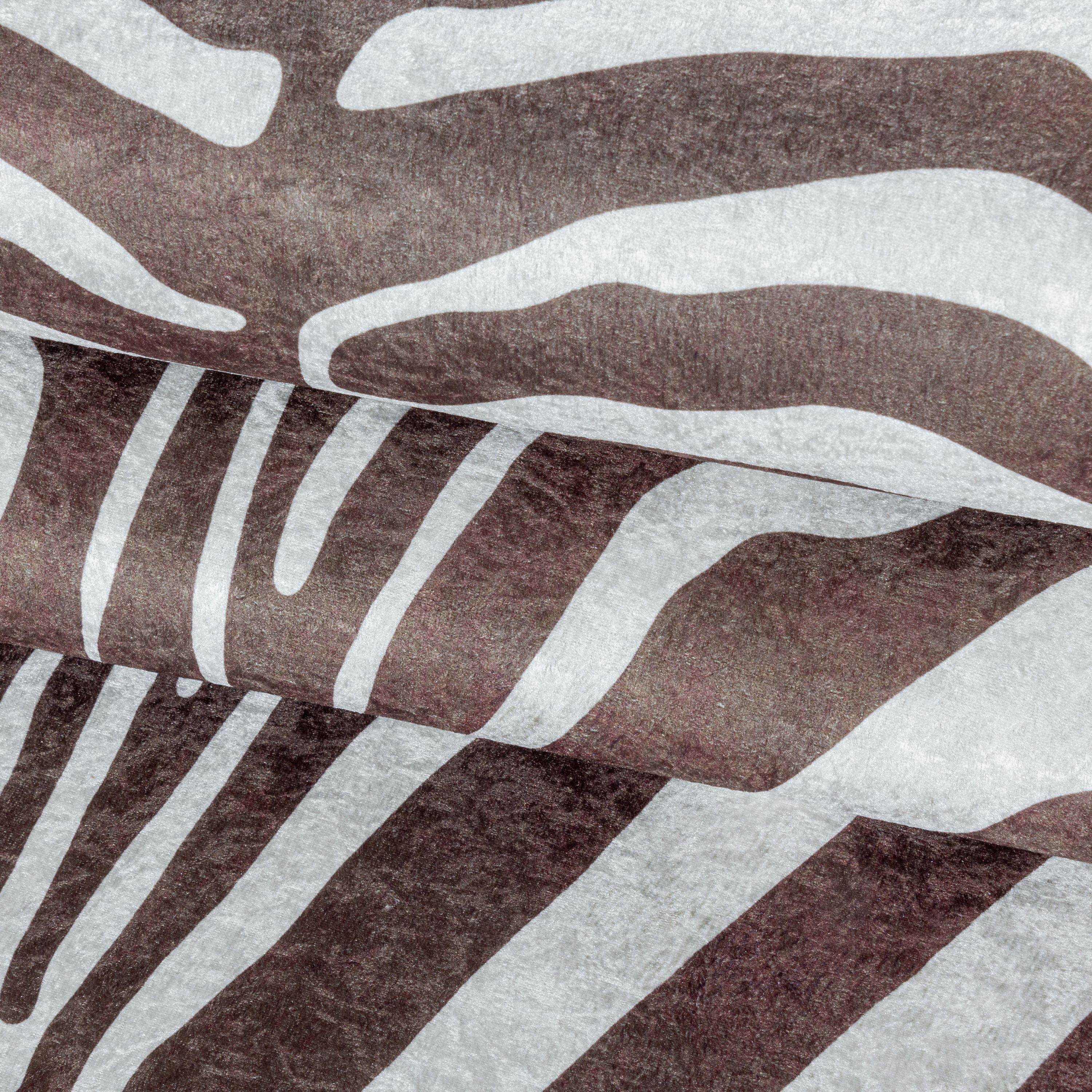 Tapis en fourrure peau de vache imitation peau de tigre impression numérique lavable antidérapant