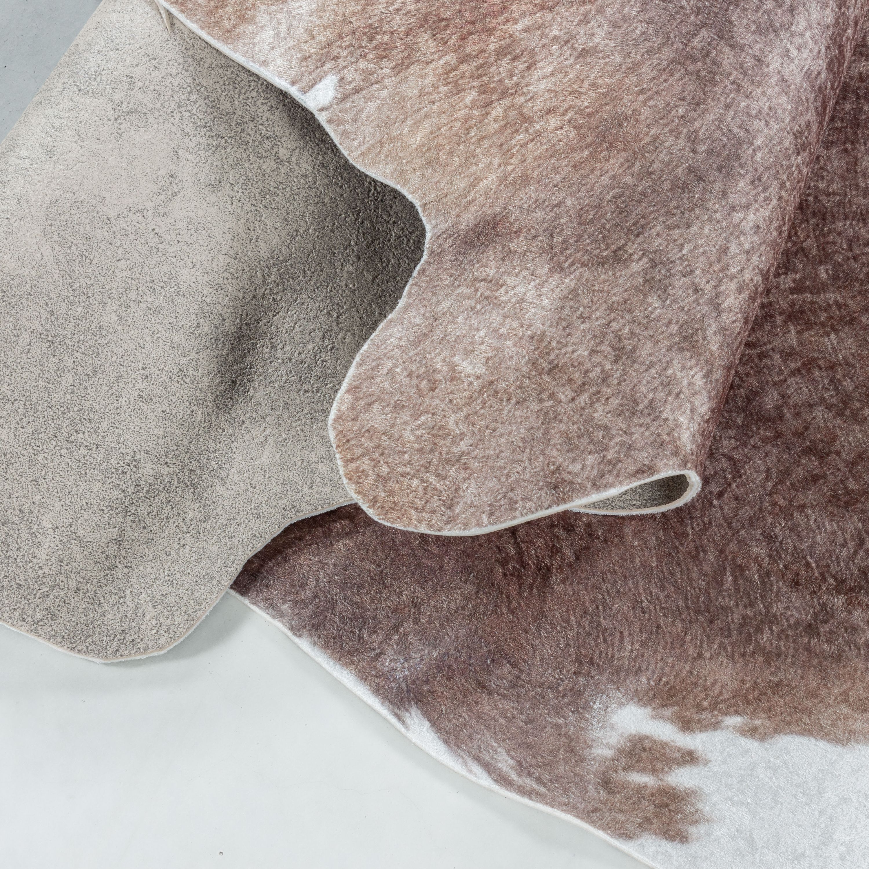 Fur rug, faux fur, imitation cowhide, digital print, washable, non-slip