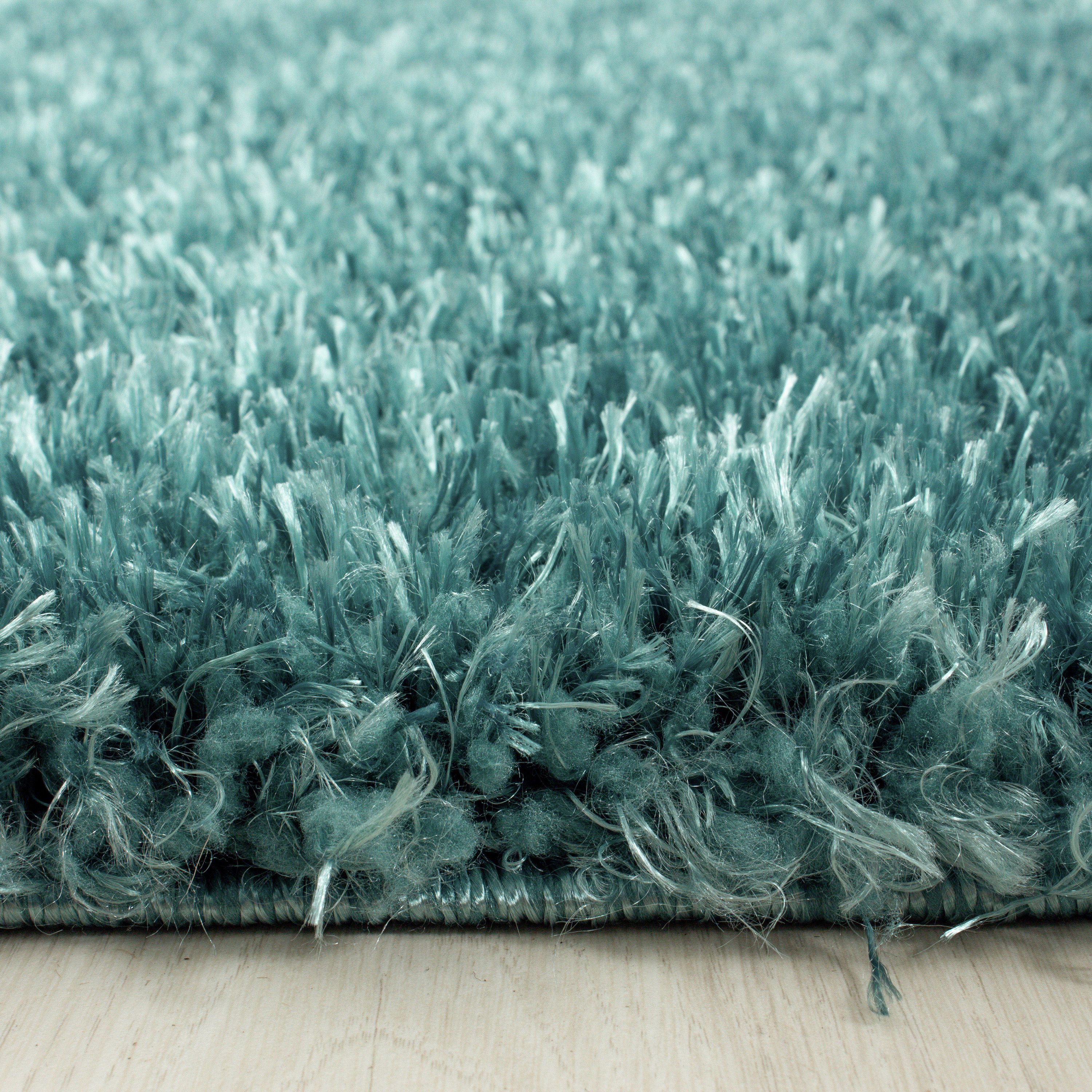 Runder Hochflor Shaggy Teppich Wohnzimmer Langflor Einfarbig Flauschig Weich