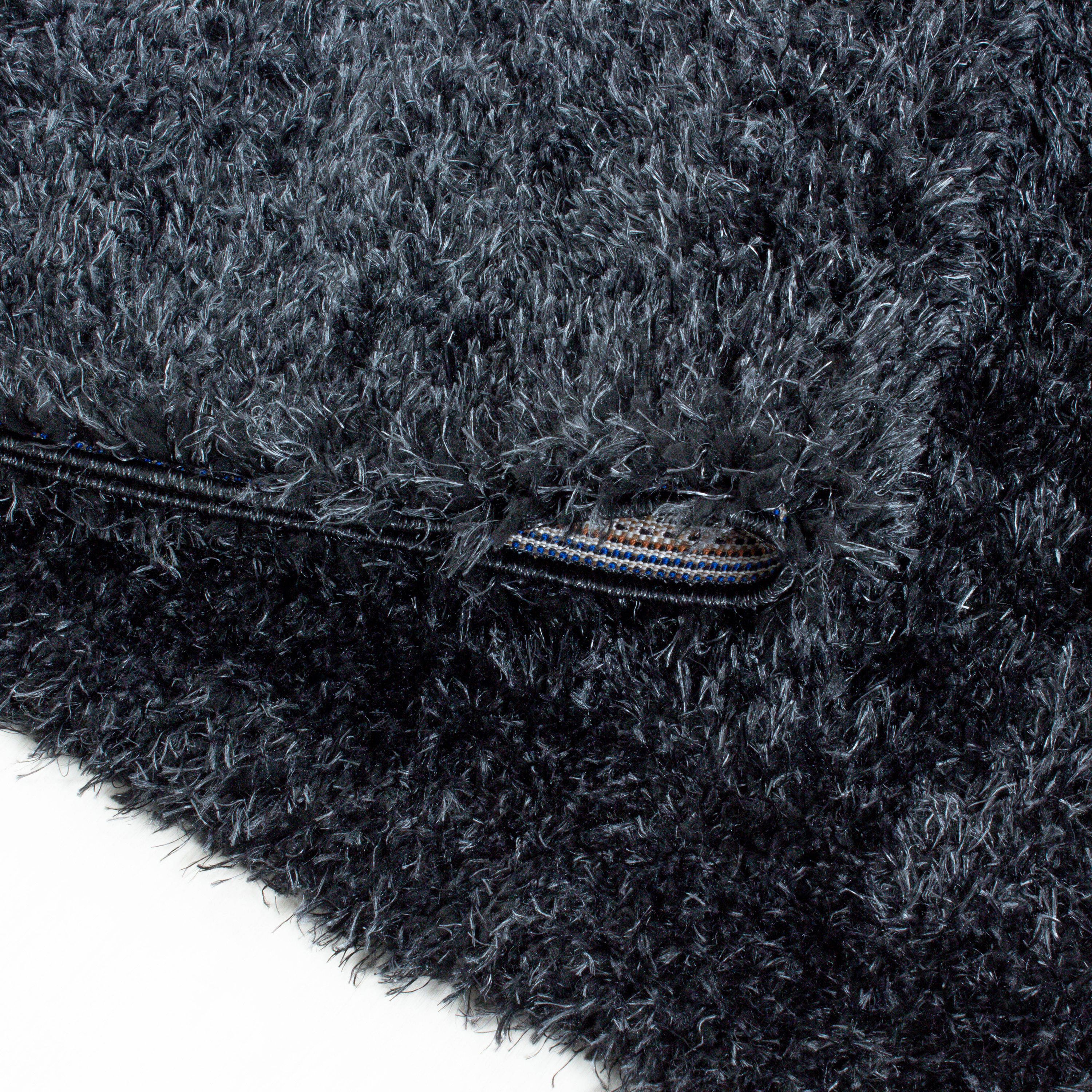 Runder Hochflor Shaggy Teppich Wohnzimmer Langflor Einfarbig Flauschig Weich