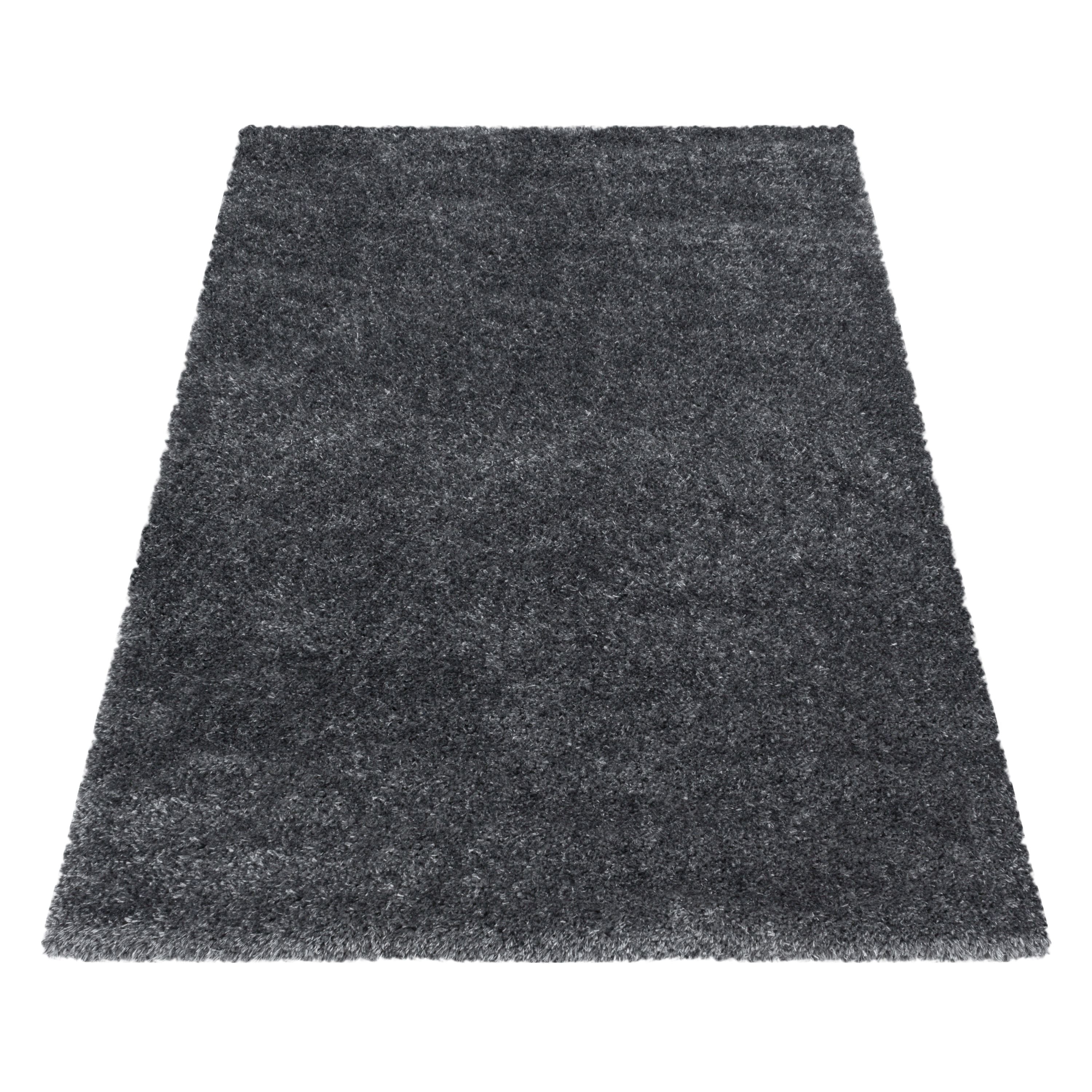 Deep pile rug for living room, plain, long pile, shaggy, fluffy, super soft