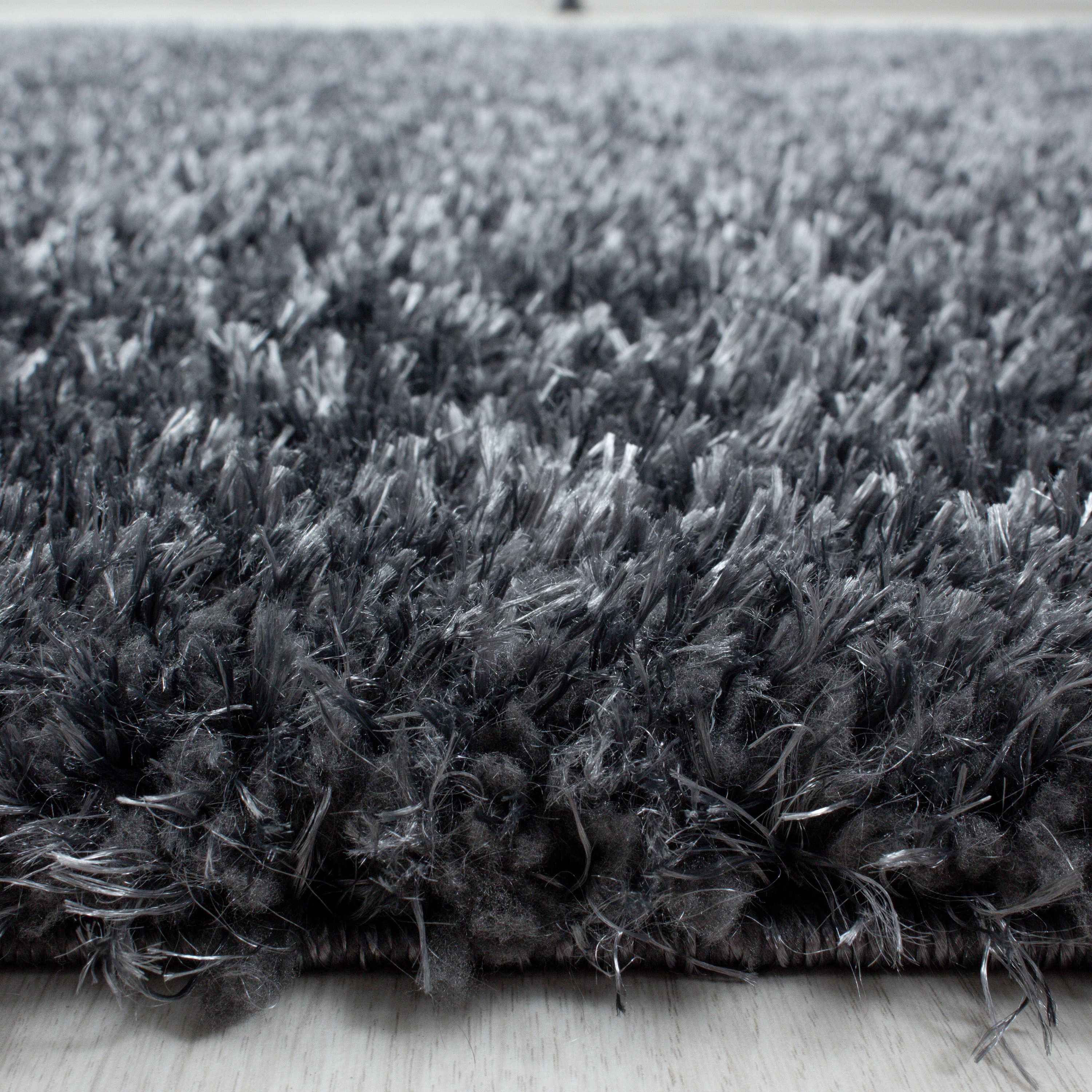 Runder Hochflor Shaggy Teppich Wohnzimmer Langflor Einfarbig Flauschig Weich