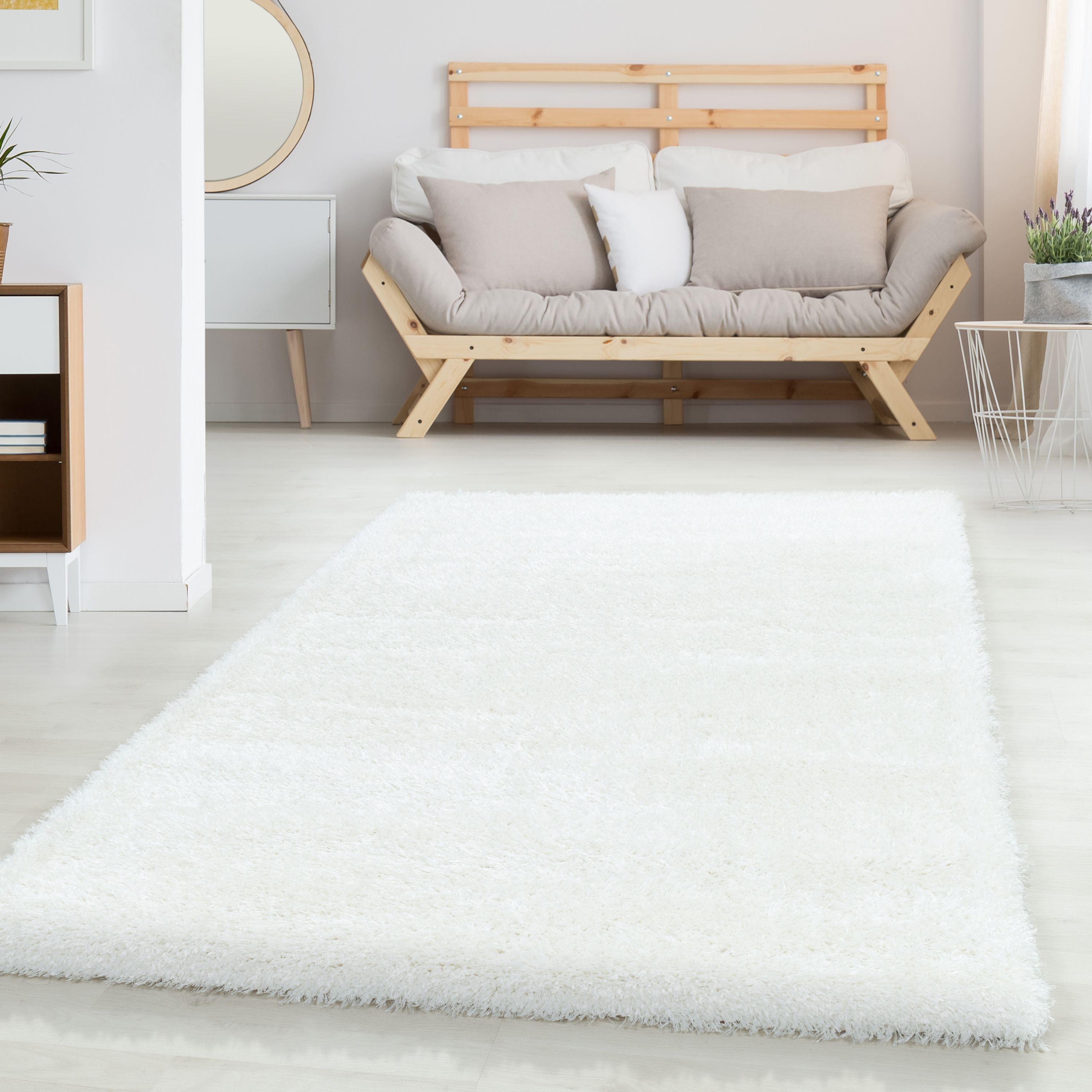 Tapis à poils longs pour le salon, uni, à poils longs, à poils longs, moelleux, super doux