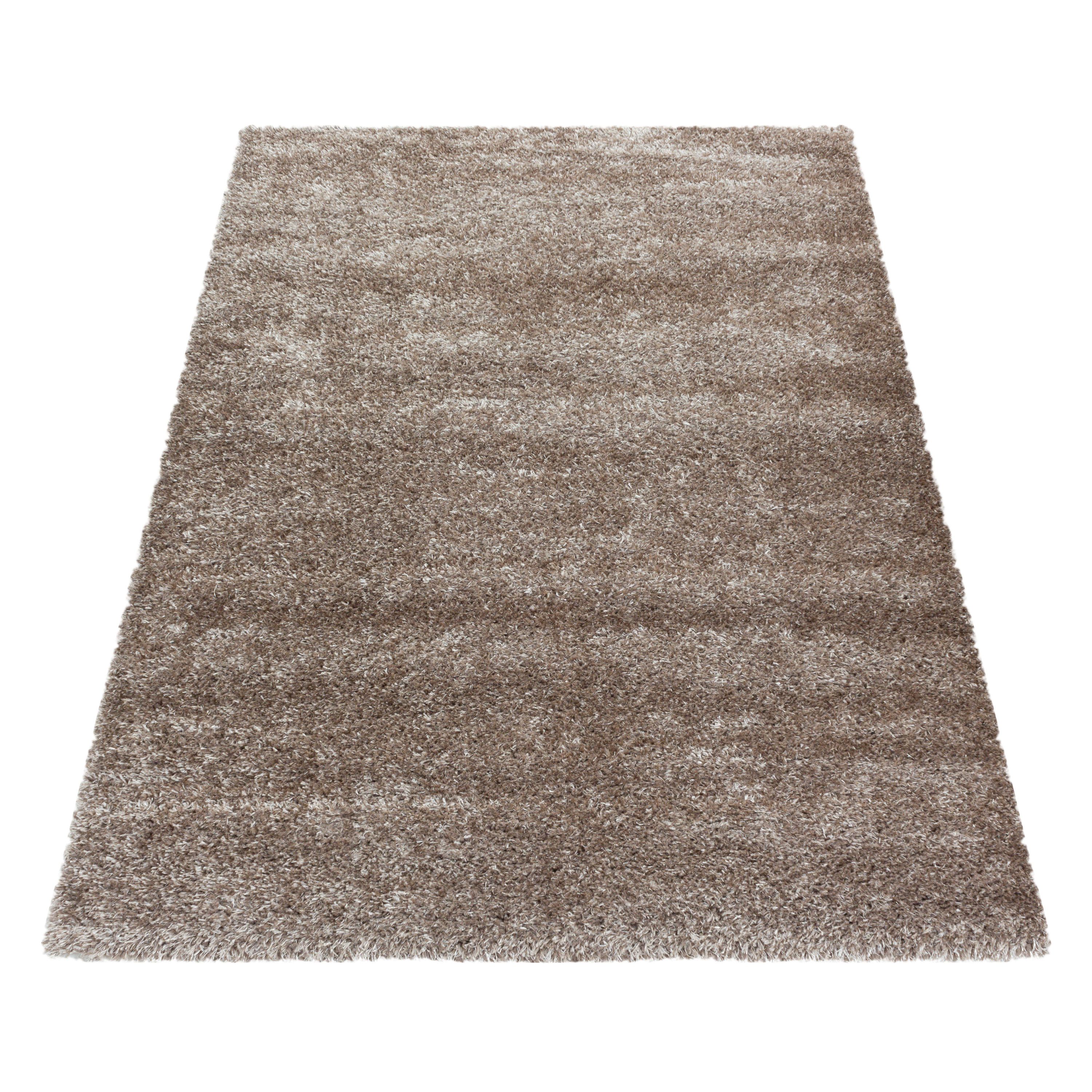 Deep pile rug for living room, plain, long pile, shaggy, fluffy, super soft
