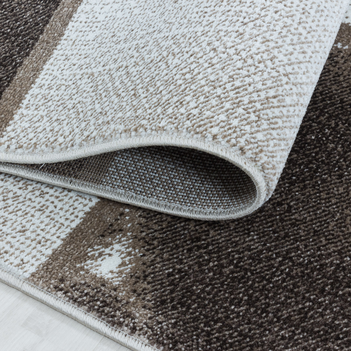 Modern Designer Wohnzimmer Teppich Weicher Kurzflor Kariert Design Robust
