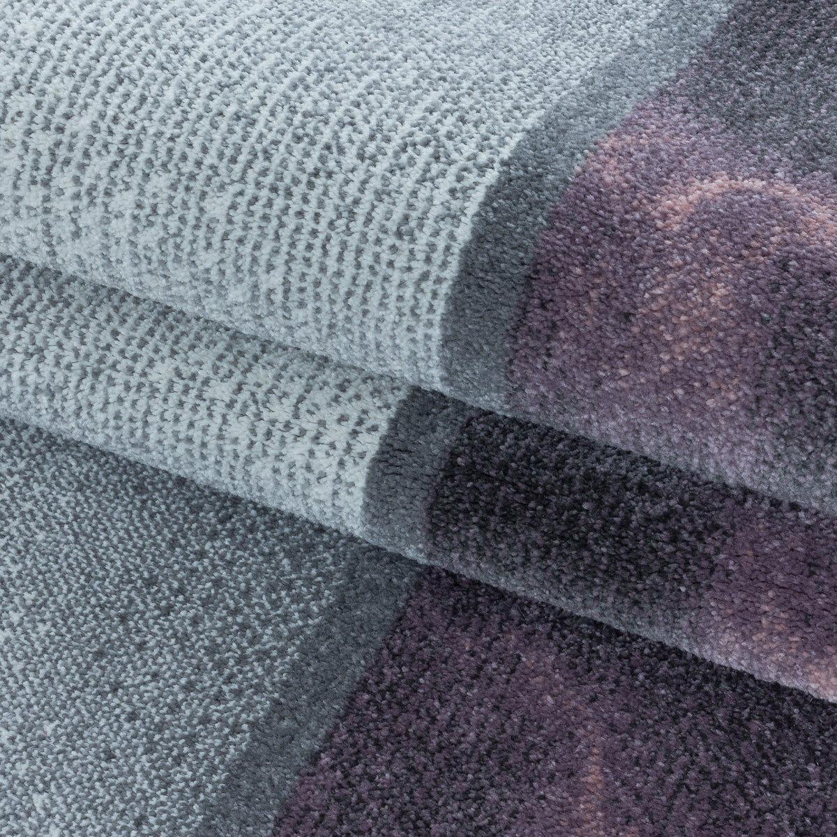 Modern Designer Wohnzimmer Teppich Weicher Kurzflor Kariert Design Robust