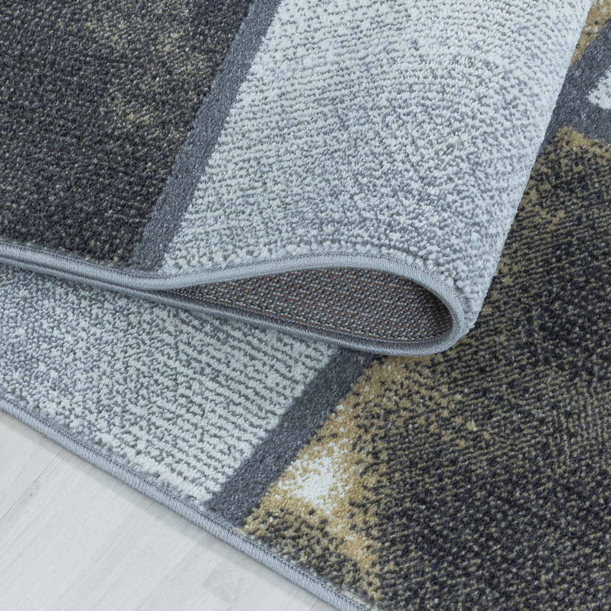 Modern Designer Wohnzimmer Teppich Weicher Kurzflor Kariert Design Robust