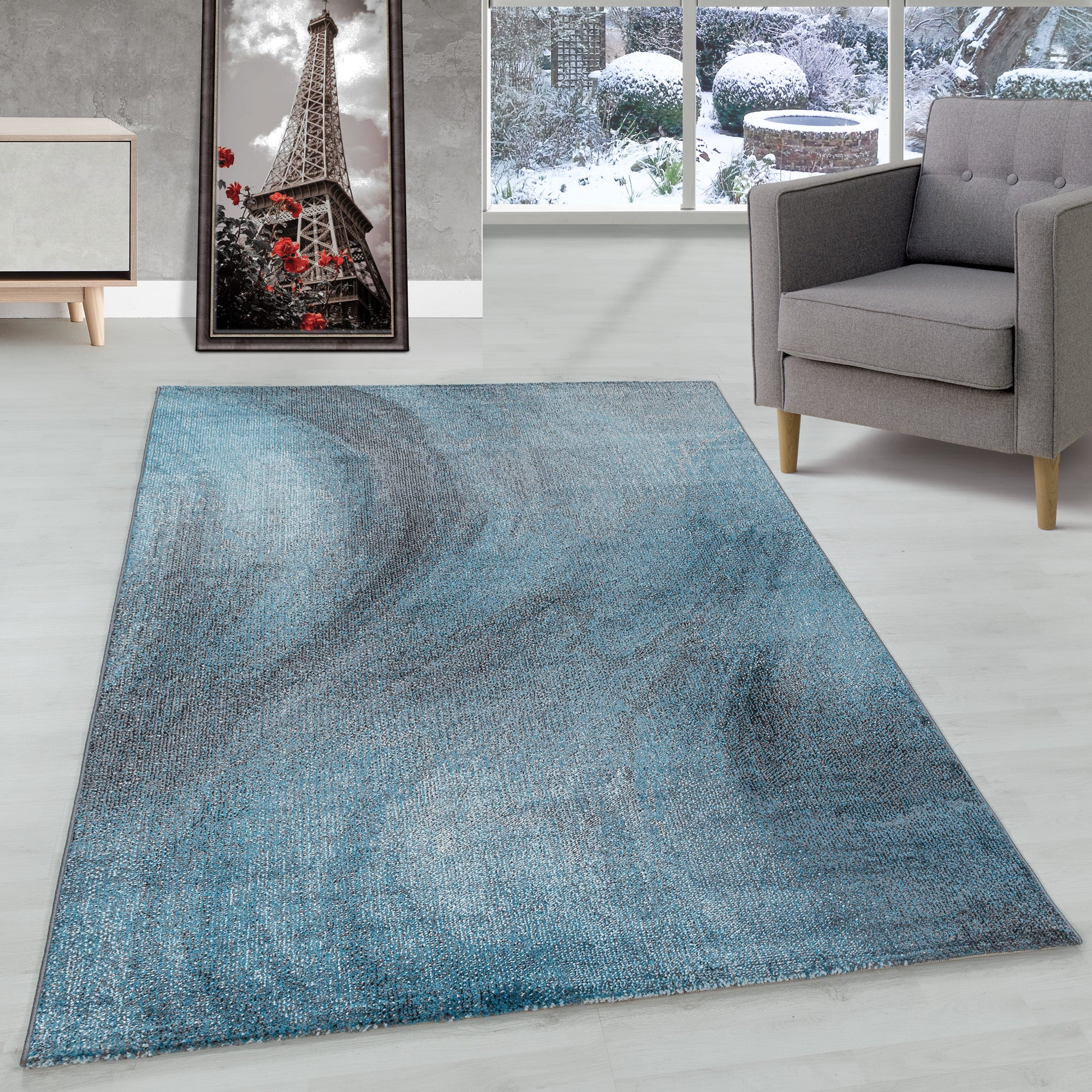 Tapis de salon de créateur moderne, doux, à poils courts, motif ondulé abstrait, robuste