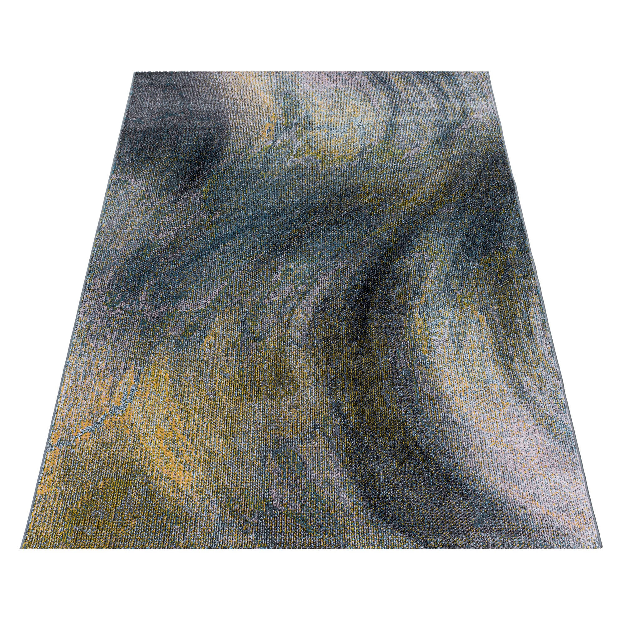 Tapis de salon de créateur moderne, doux, à poils courts, motif ondulé abstrait, robuste