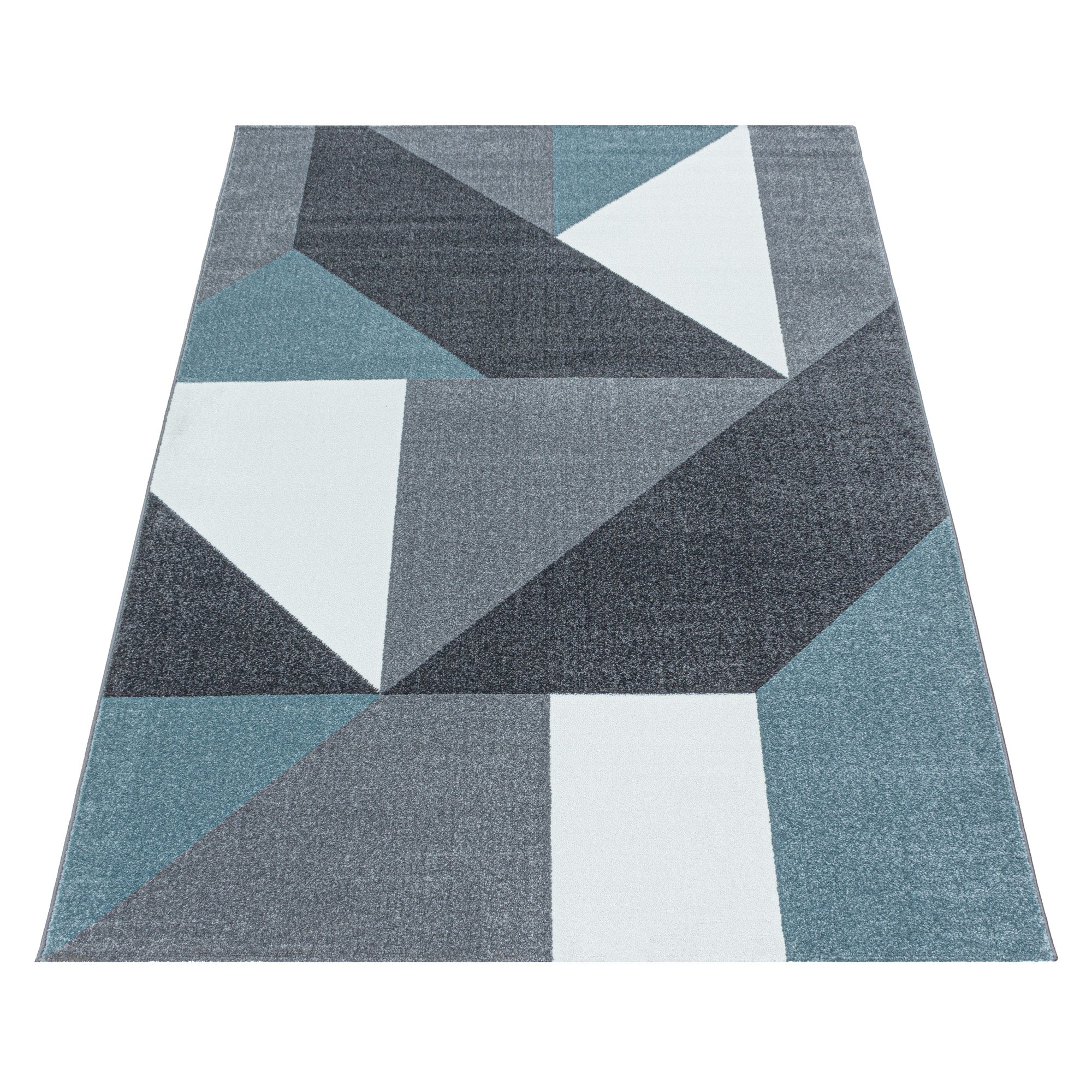Modern Designer Wohnzimmer Teppich Weicher Kurzflor Geometrisch Design Robust