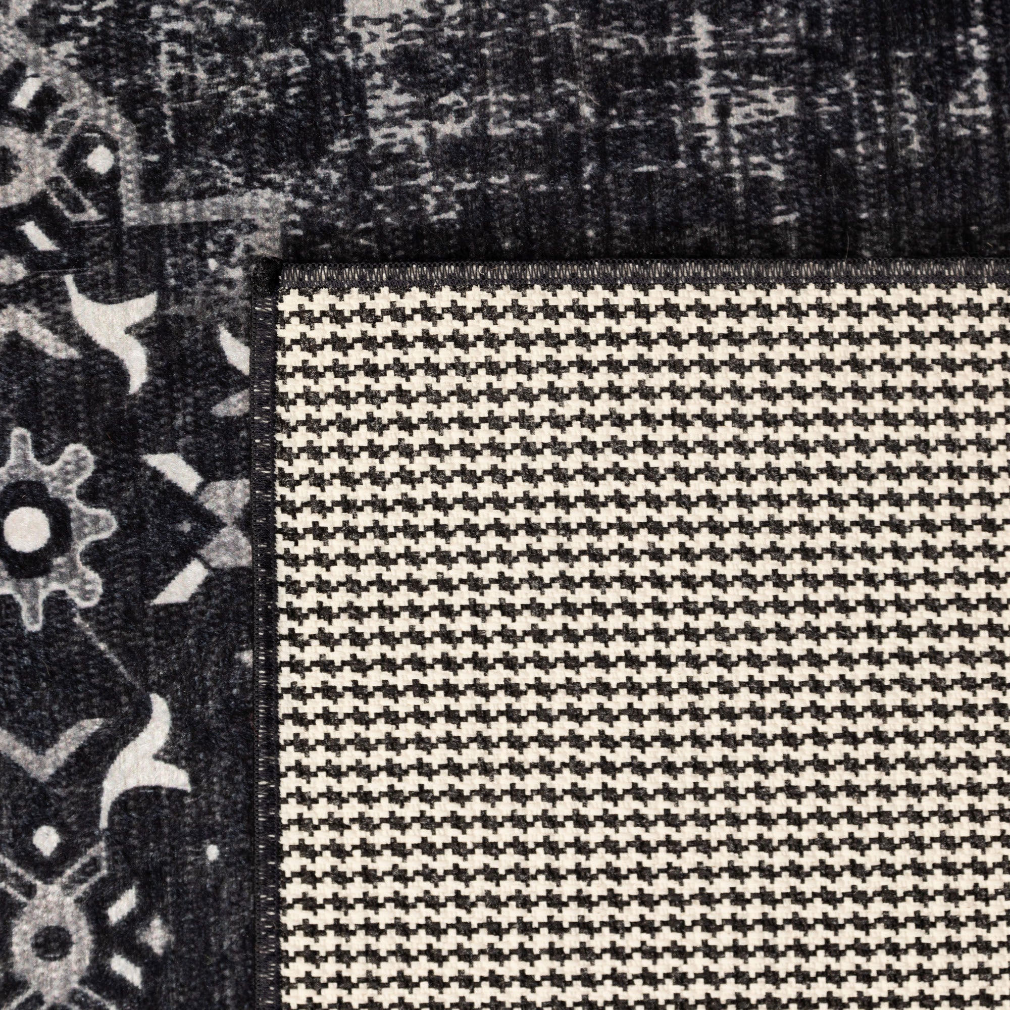Washable carpet for living room, flat weave, robust, vintage look, non-slip