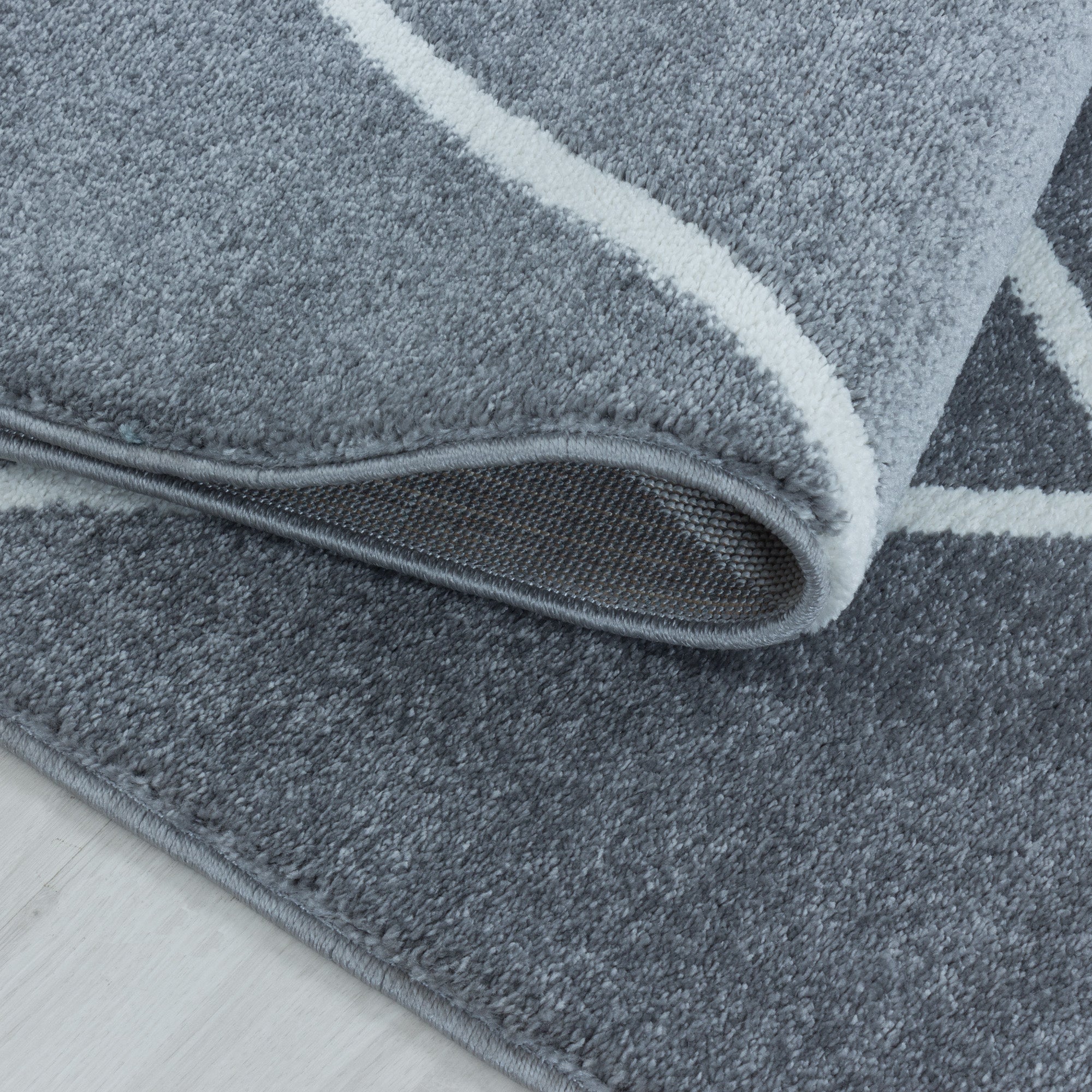 Modern Designer Kurzflor Teppich Wohnzimmer Geometrisch Design Robust