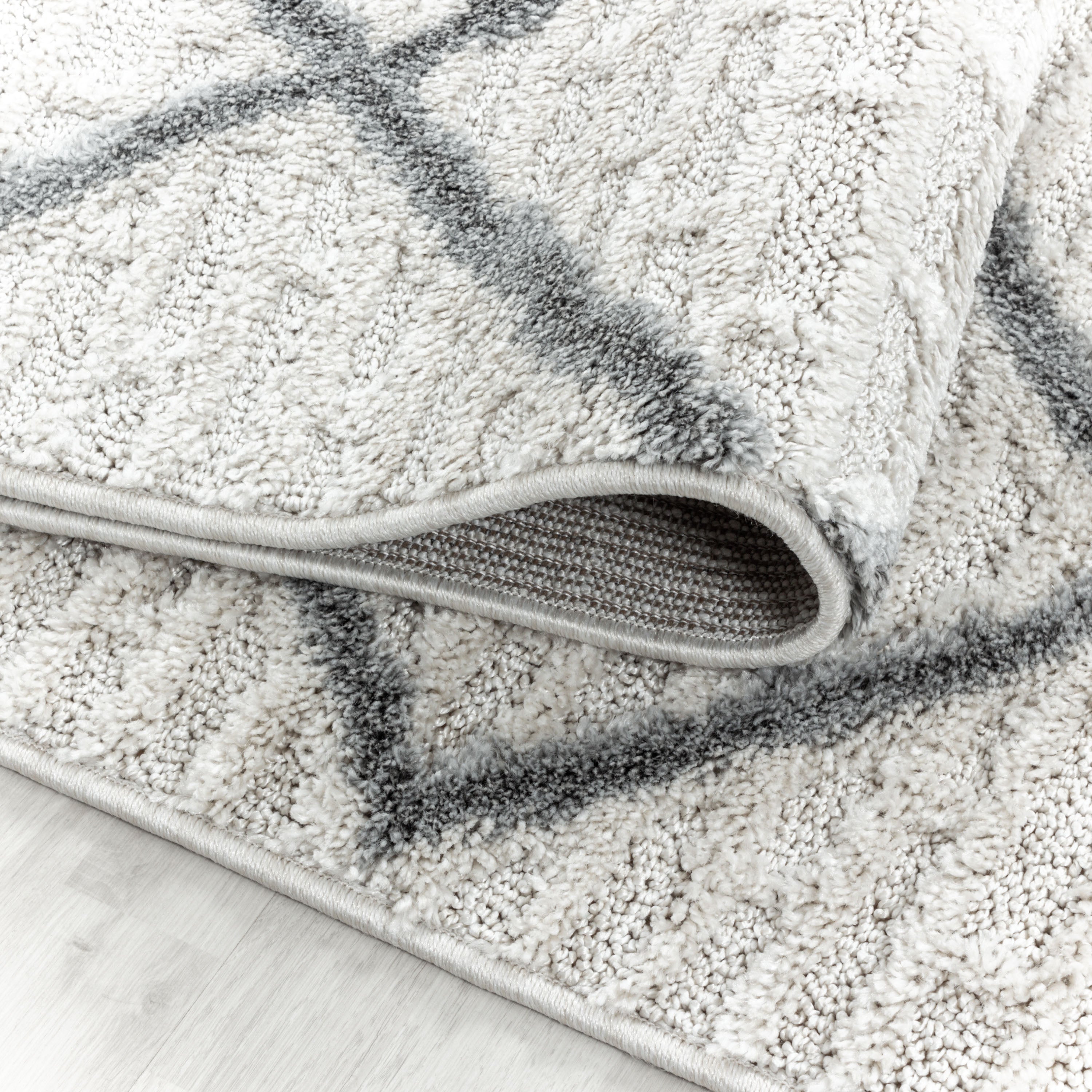 Tapis salon bohème design effet haut-bas look 3D style scandinave