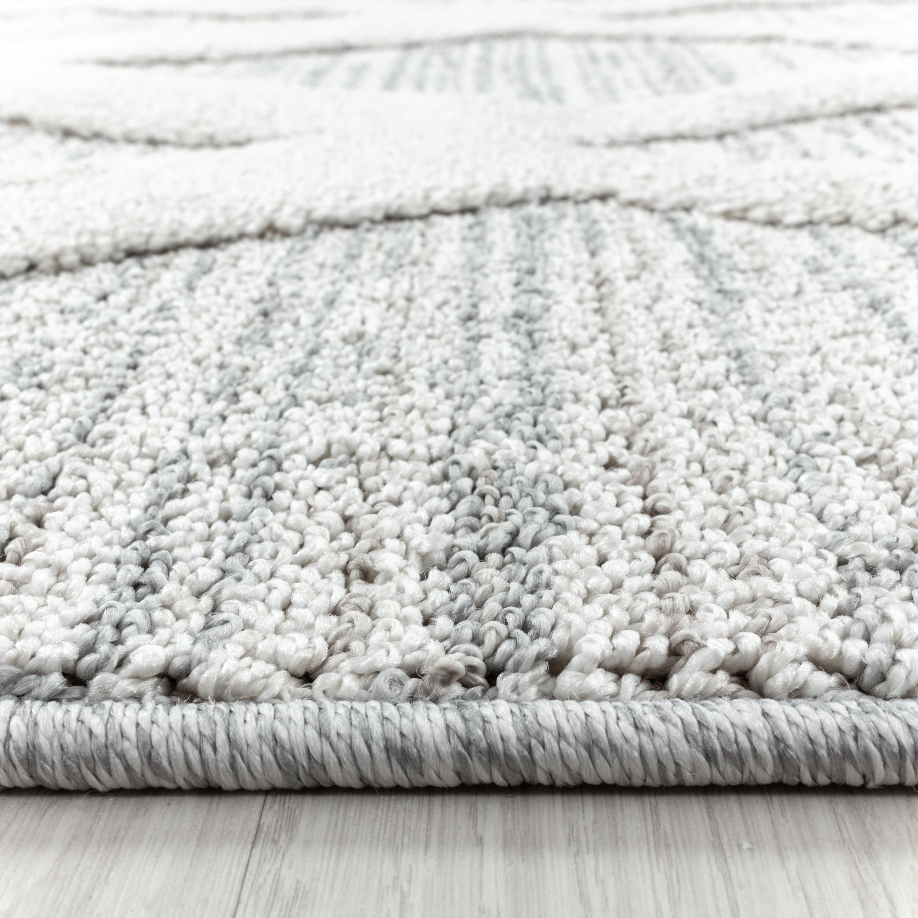 Tapis salon bohème design effet haut-bas look 3D style scandinave