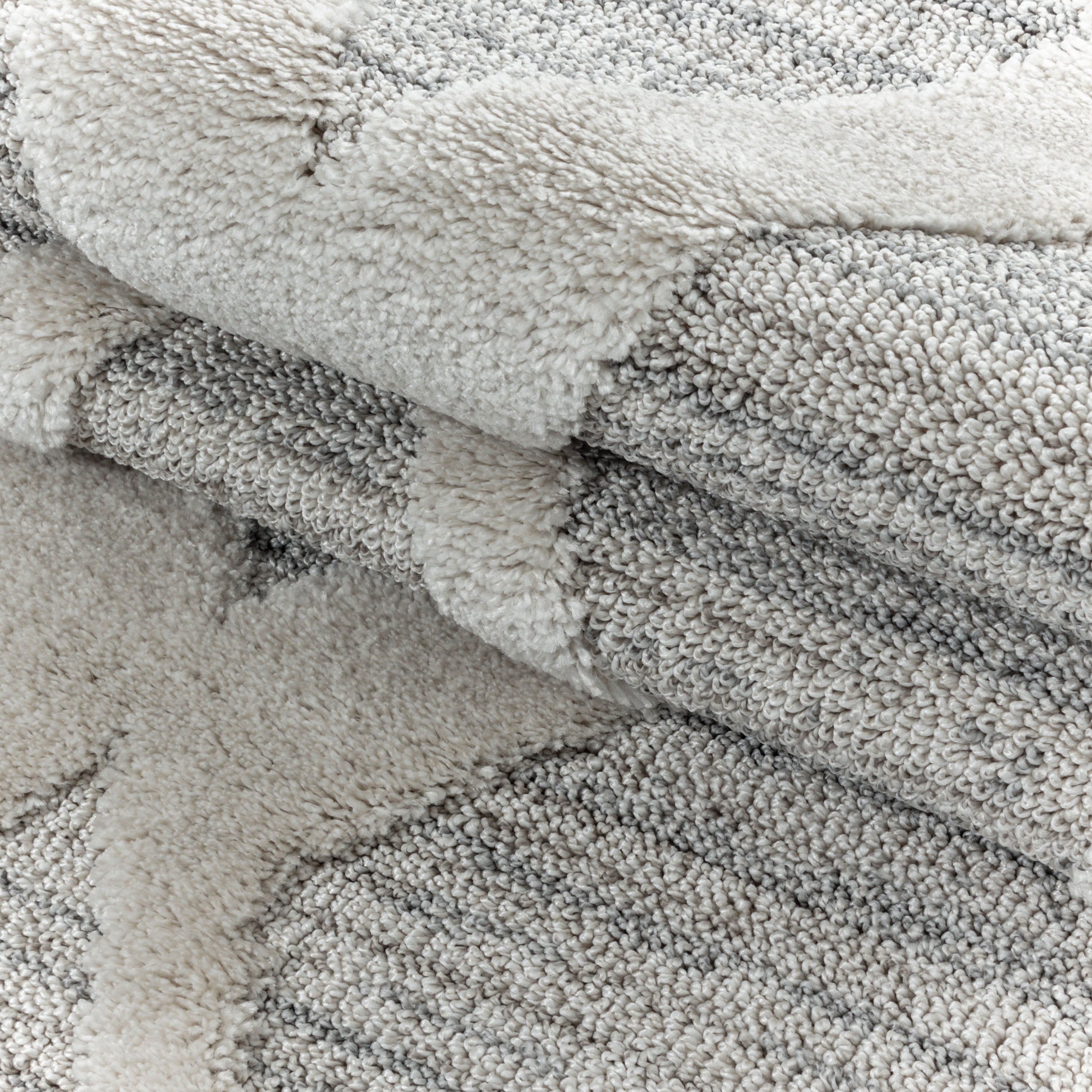 Tapis salon bohème design effet haut-bas look 3D style scandinave