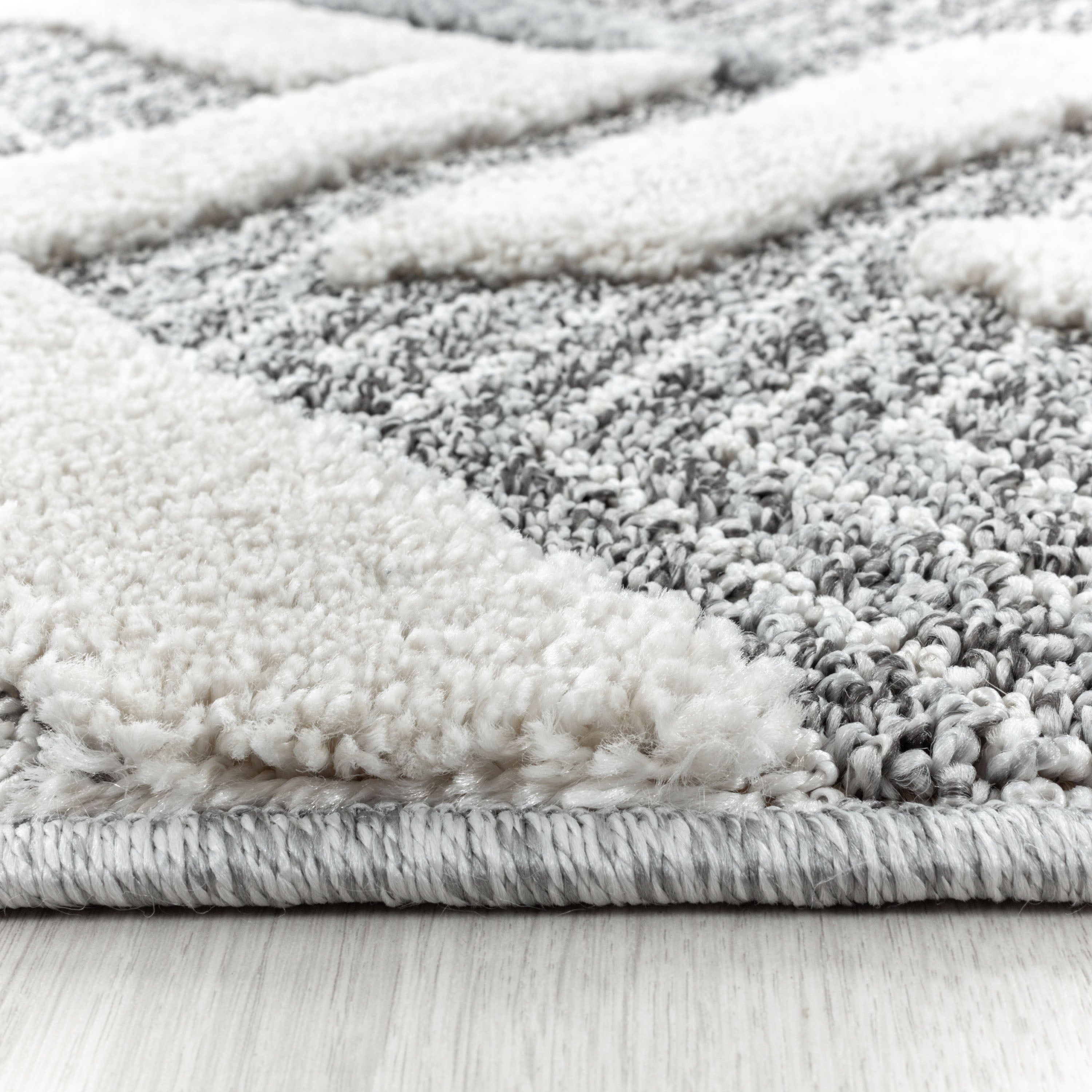 Tapis salon design berbère effet haut-bas look 3D style scandinave