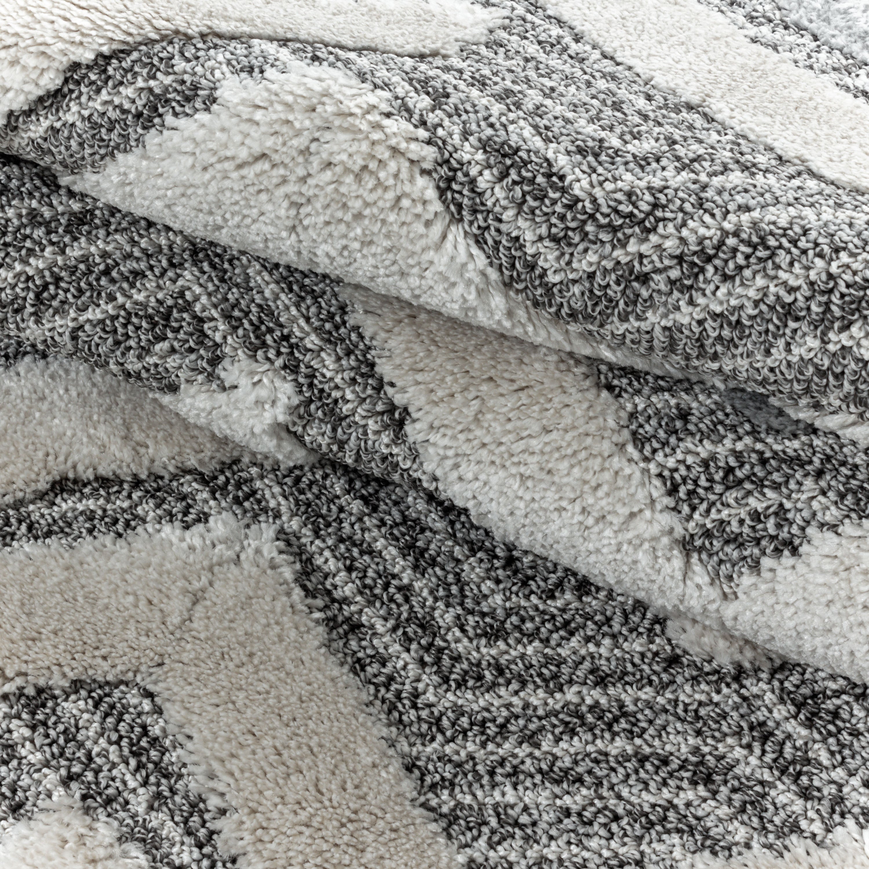 Tapis salon design berbère effet haut-bas look 3D style scandinave